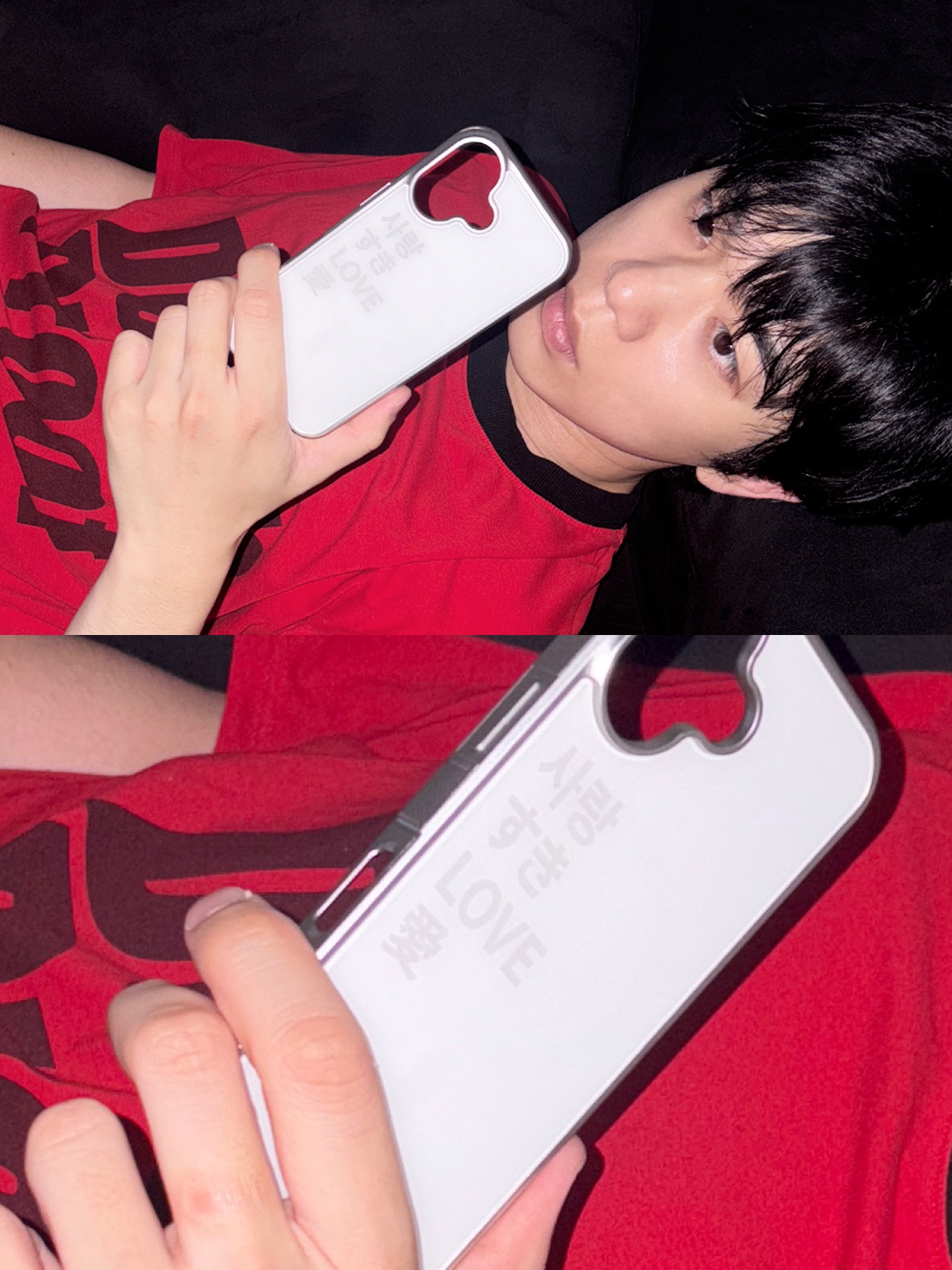 SOKDAM  LOVE GLASS SILVER BUMPER CASE 착용 스타일