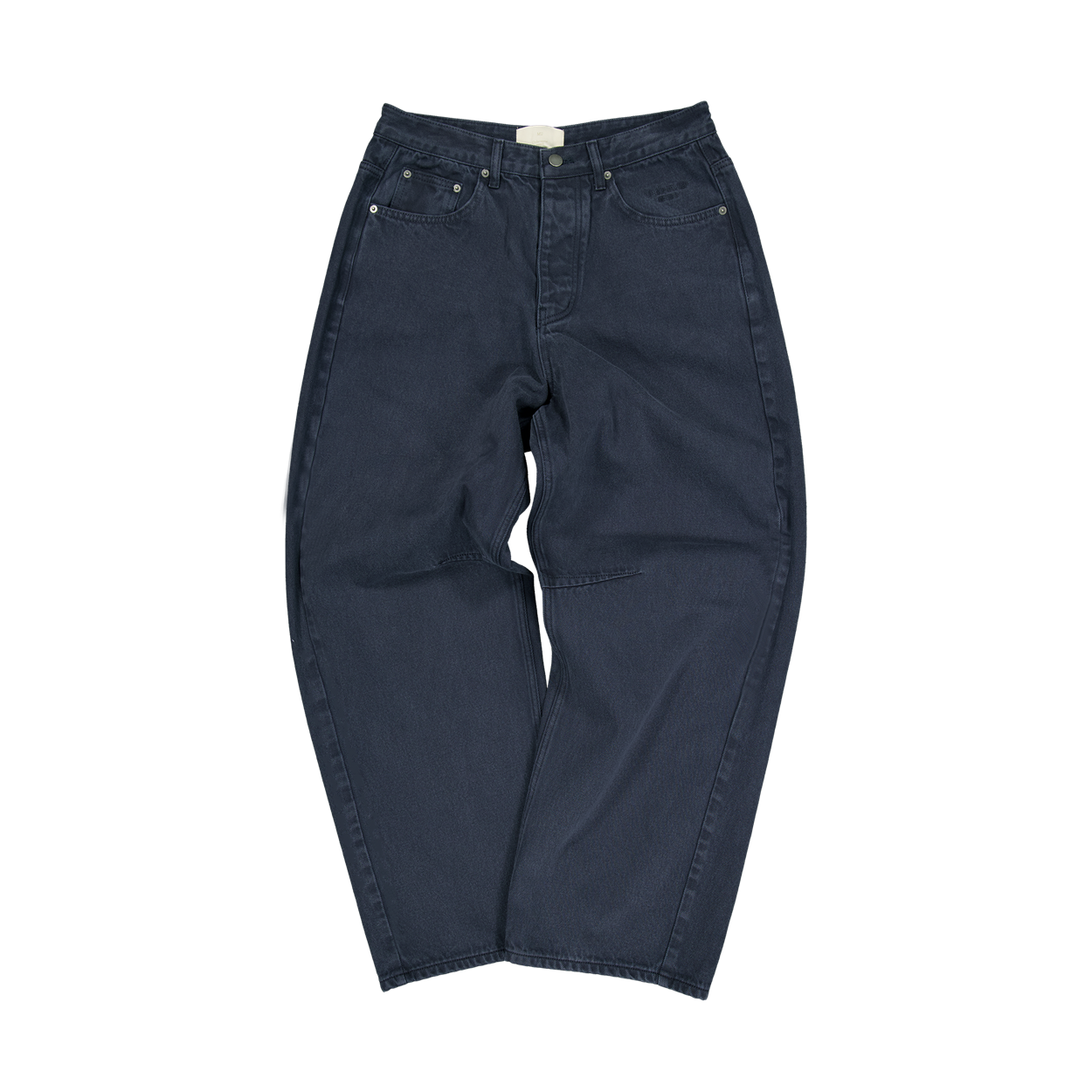 언더마이카 무.186 클래식 로고 모노 와이드 니턱 팬츠 네이비(Undermycar Mu.186 Classic Logo Mono Wide Knee Tuck Pants Navy)
