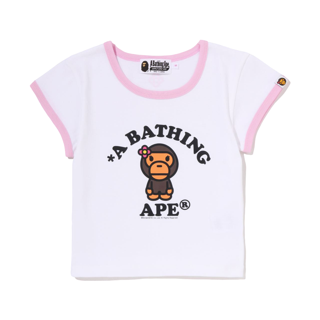 - (W) BAPE Baby Lisa College Cropped T-Shirt White