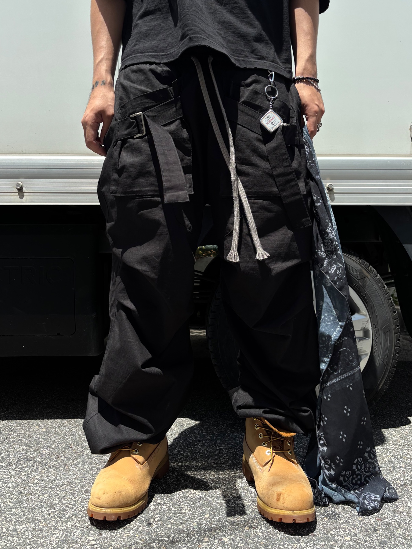 Wapworks Wide Safety Cargo Pants Black, Timberland Premium 6 inch Waterproof Boot Wheat Nubuck - Wide 착용 스타일 - 1