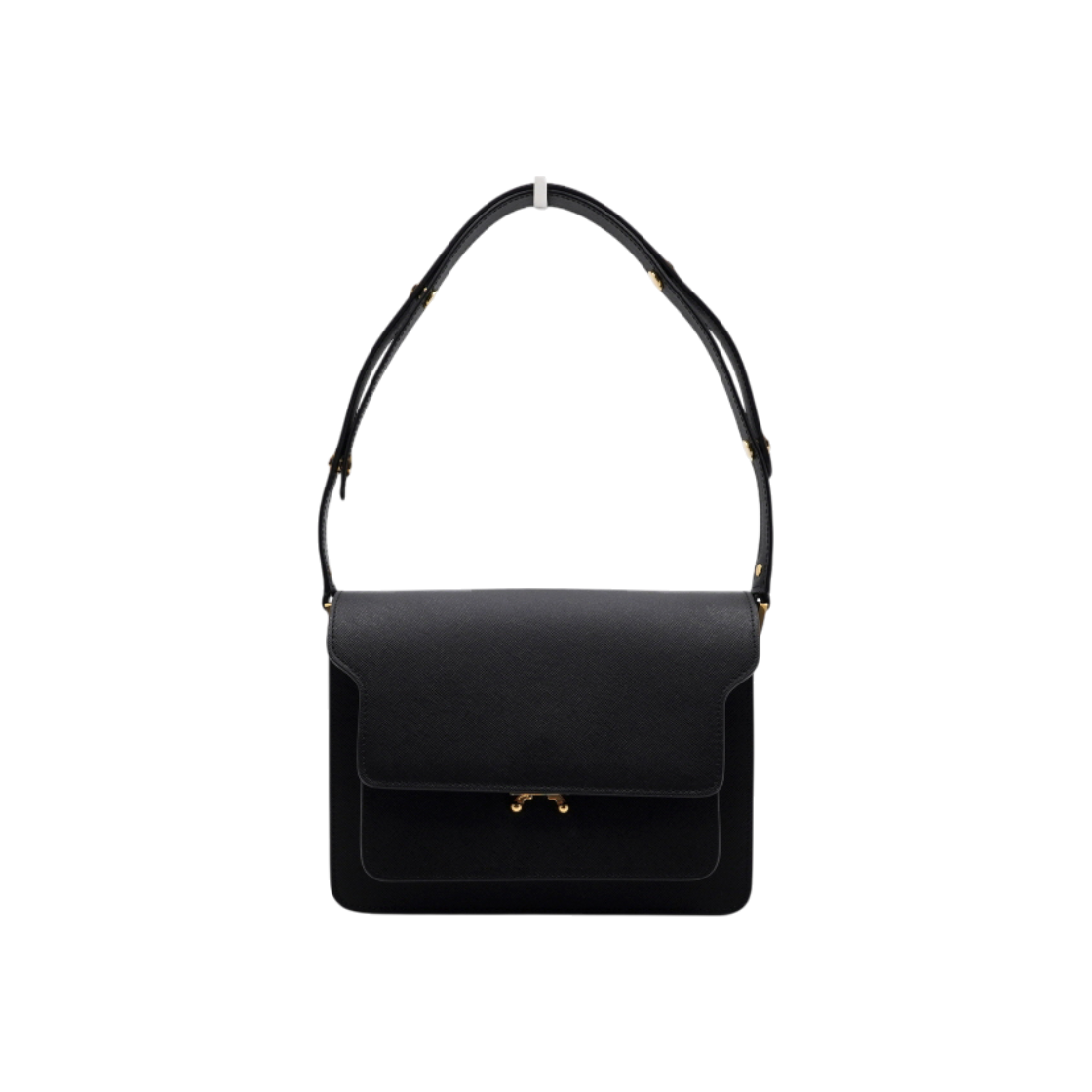 IT2AFUE8D4JA Marni SBMPN09NO1 Black Saffiano Leather Trunk Shoulder Bag