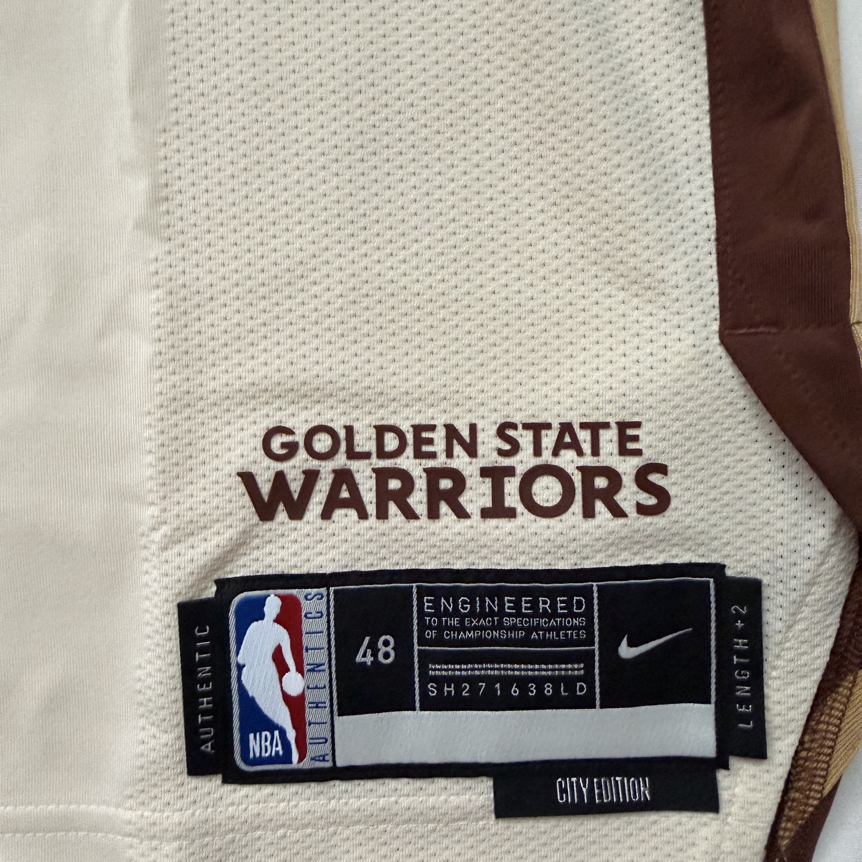 Nike Stephen Curry Golden State Warriors City Edition NBA Swingman Jersey Natural (HM5981-123) (Marking Ver.) 착용 스타일 - 4