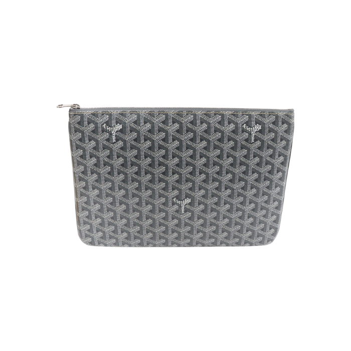 IT993NQ2C298 Goyard Senat MM Clutch in Gray Goyardine Canvas