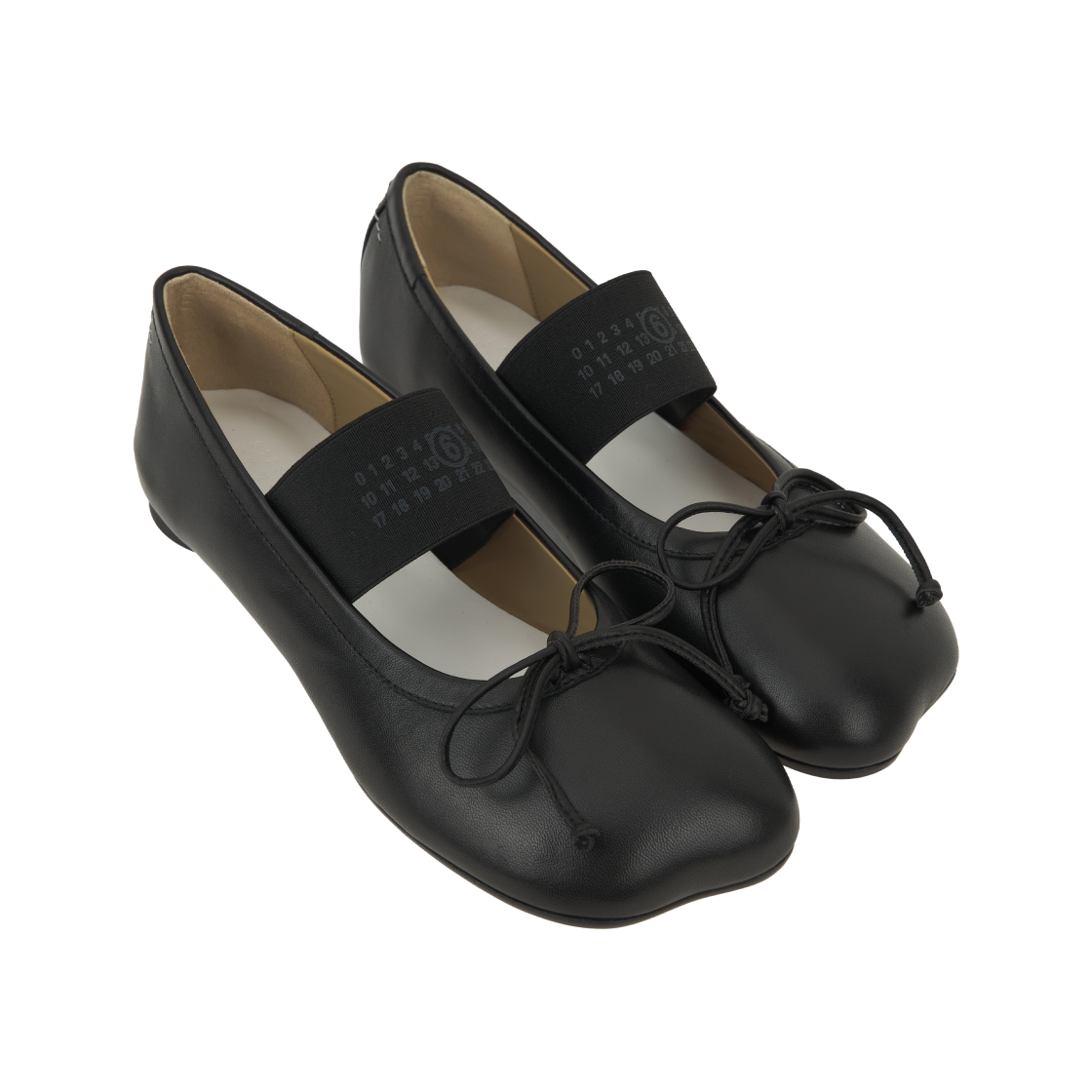 (W) MM6 메종 마르지엘라 아나토믹 뉴메릭 발레리나 블랙((W) MM6 Maison Margiela Anatomic Numeric Ballerinas Black) - 4