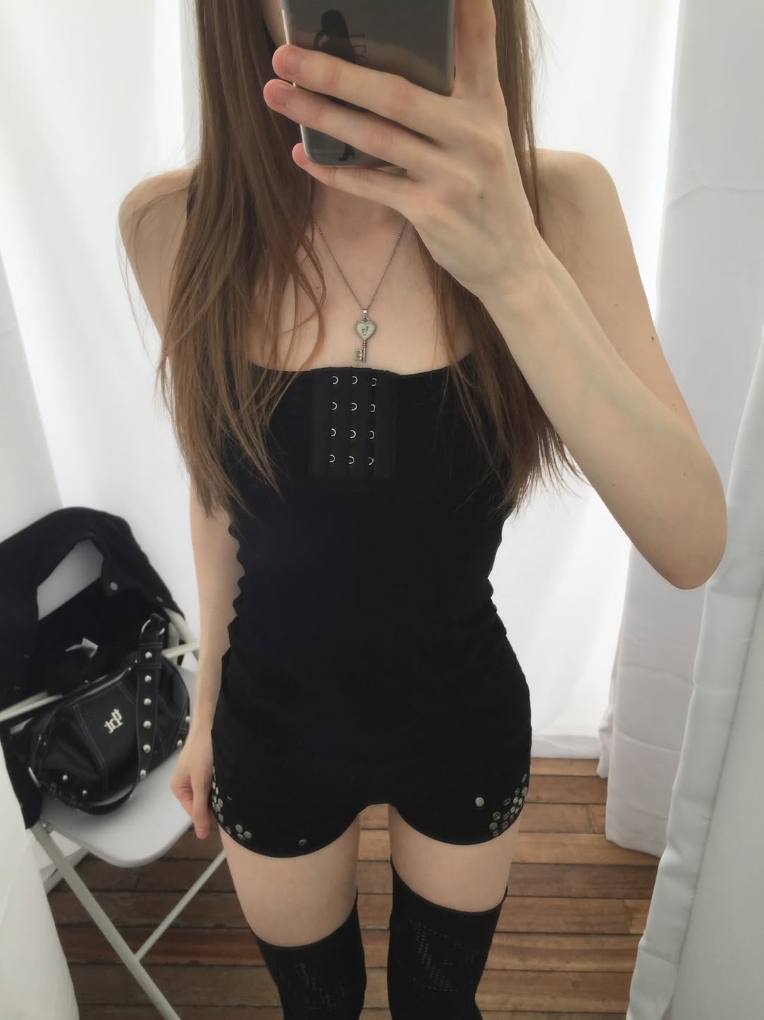 Bonnae corset mini dress Skin, Bonnae corset mini dress Black 착용 스타일 - 2