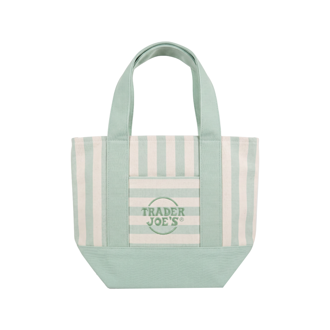 트레이더 조 스트라이프 미니 캔버스 토트백 씨폼 그린(Trader Joe's Striped Mini Canvas Tote Bag Seafoam Green)