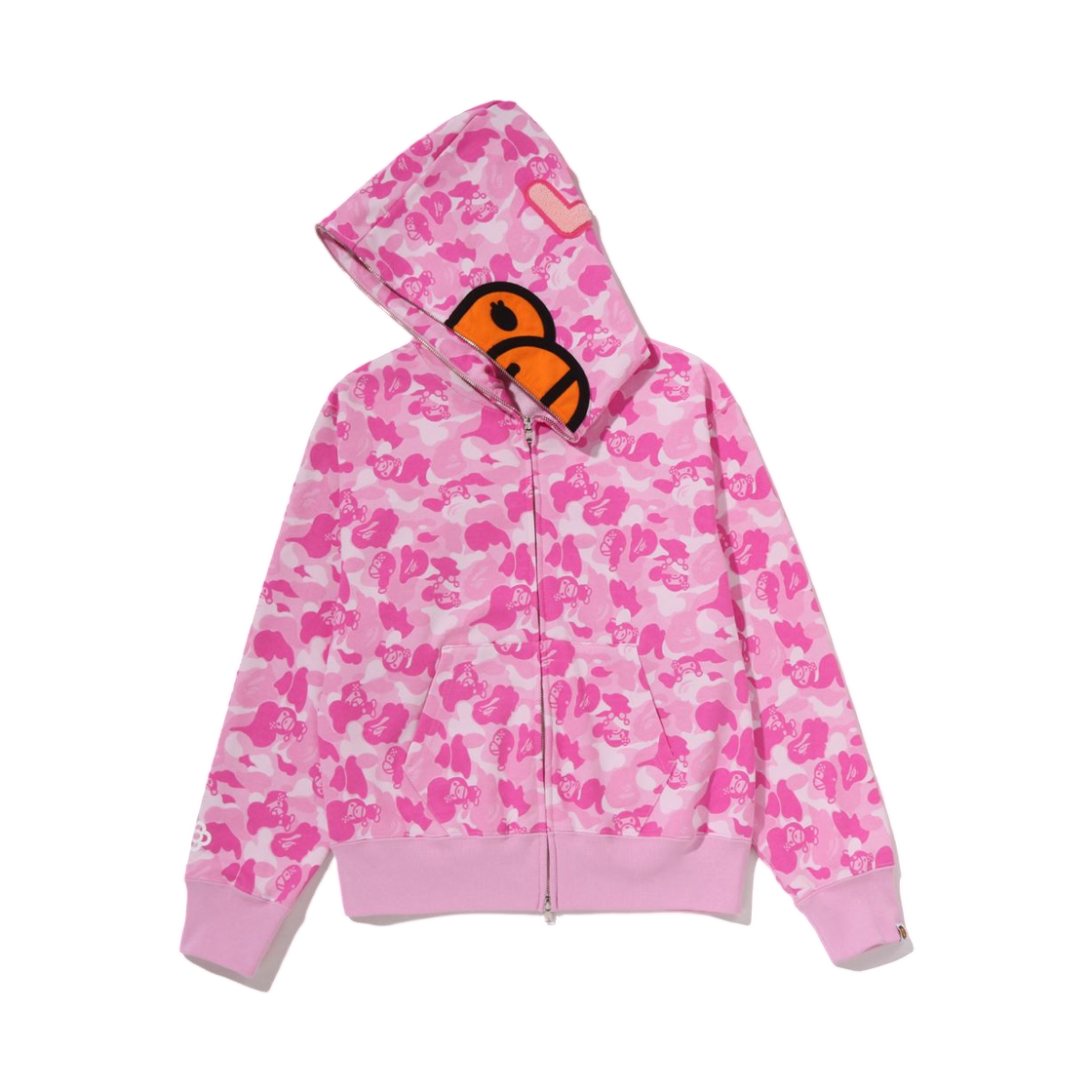 (W) 베이프 베이비 리사 ABC 카모 풀 집 후드 핑크((W) BAPE Baby Lisa ABC Camo Full Zip Hoodie Pink) - 3