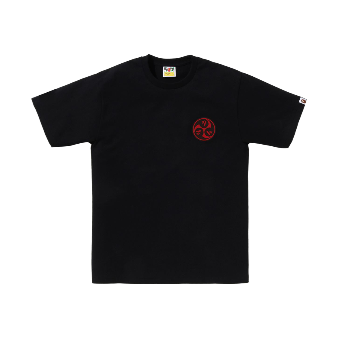 - BAPE Color Camo Japan Culture Mitsudomoe T-Shirt Black Red