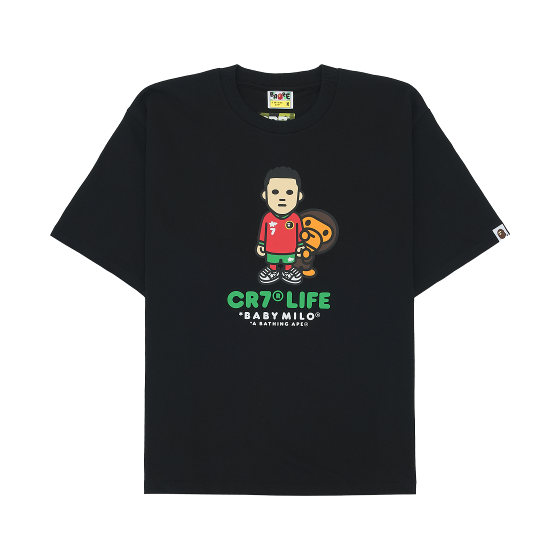 - BAPE x CR7 Life Baby Milo Relaxed Fit T-Shirt Black