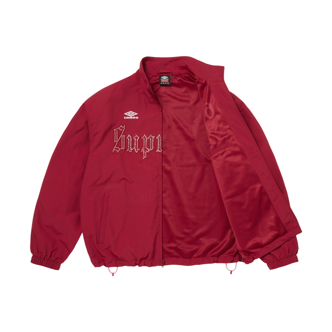 슈프림 x 엄브로 라인스톤 트랙 자켓 레드 - 26SS(Supreme x Umbro Rhinestone Track Jacket Red - 26SS) - 3