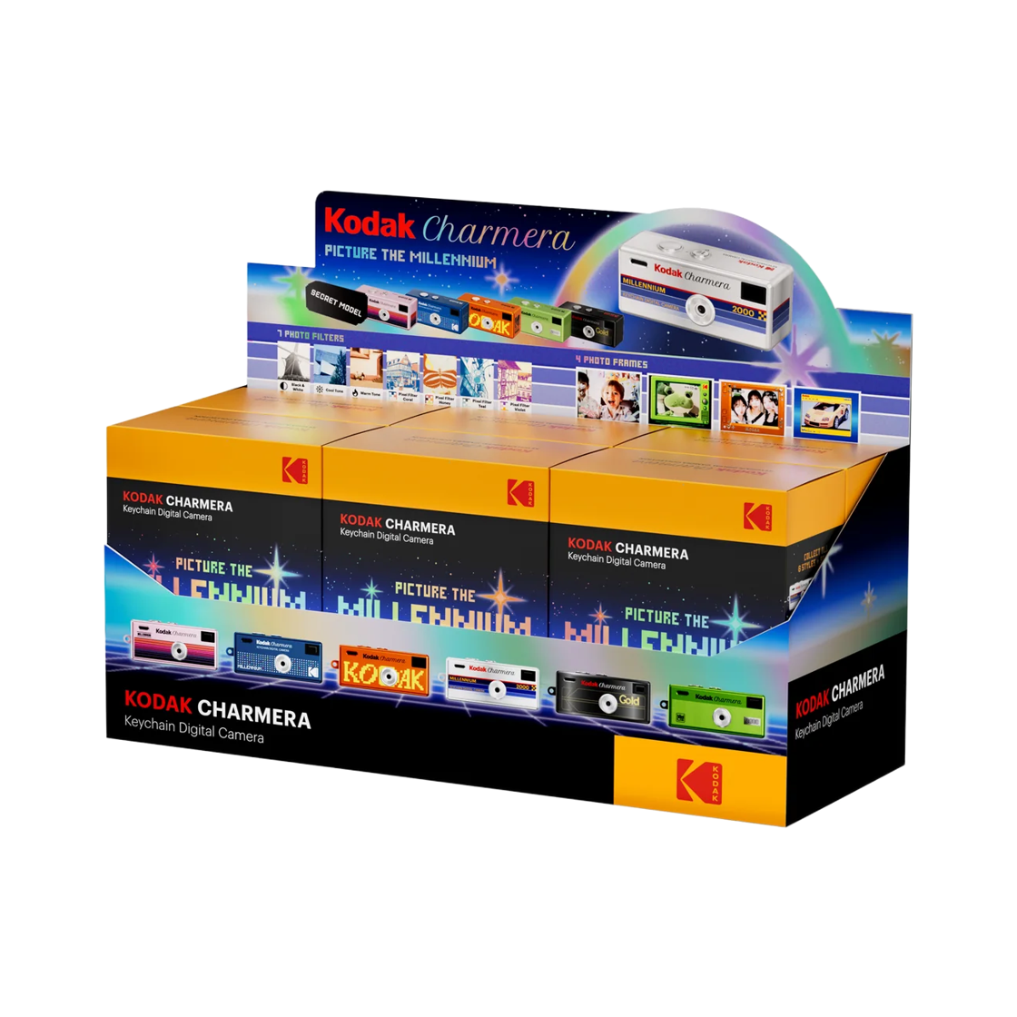 코닥 차메라 밀레니엄 키체인 필름카메라 미개봉 랜덤박스 홀 세트 (6개입)(Kodak Charmera Millennium Key Chain Film Camera Sealed Case Whole Set (6 Blind Box))
