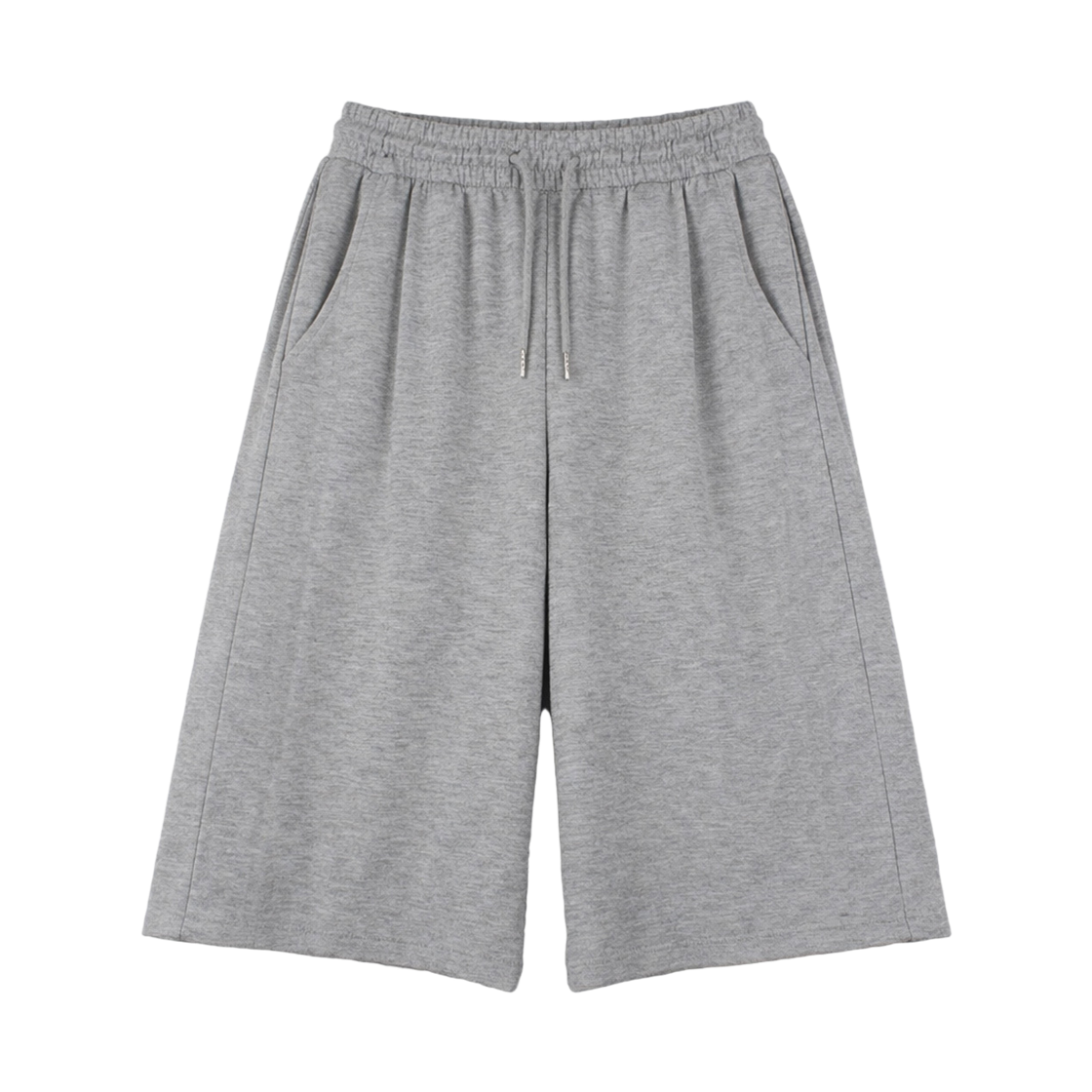 지크립 스트링밴딩 사이드 핀턱 버뮤다 트레이닝 스웻 반바지 그레이(GCLIP String banding side pintuck Bermuda sweat suit shorts Gray) - 1