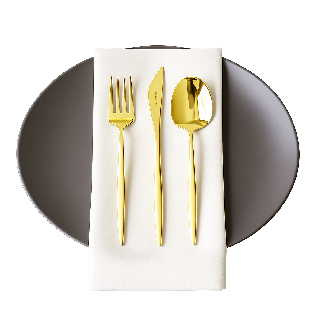 BELOINOX008 Belo Inox Spirit Titanium Champagne Table Cutlery 3‑Piece Set