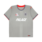 Palace x Nike England Dri-Fit Academy Pro Short Sleeve Football Top Pewter Grey Bright Crimson
