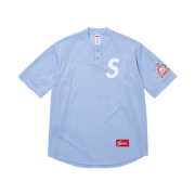 Supreme Shop S Logo Baseball Henley Light Blue London  - 26SS