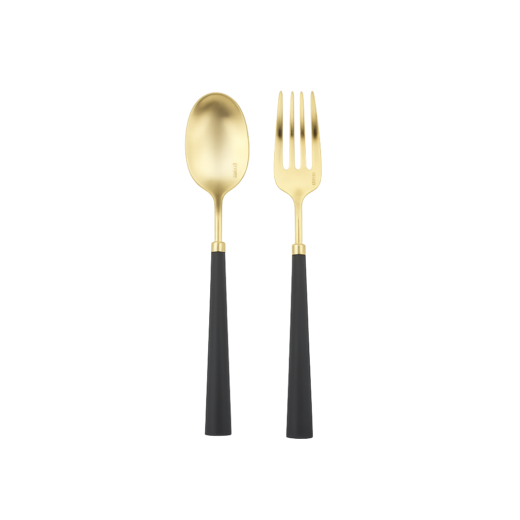 BELOINOX011 Belo Inox Yume Black Gold Teatime 2‑Piece Set