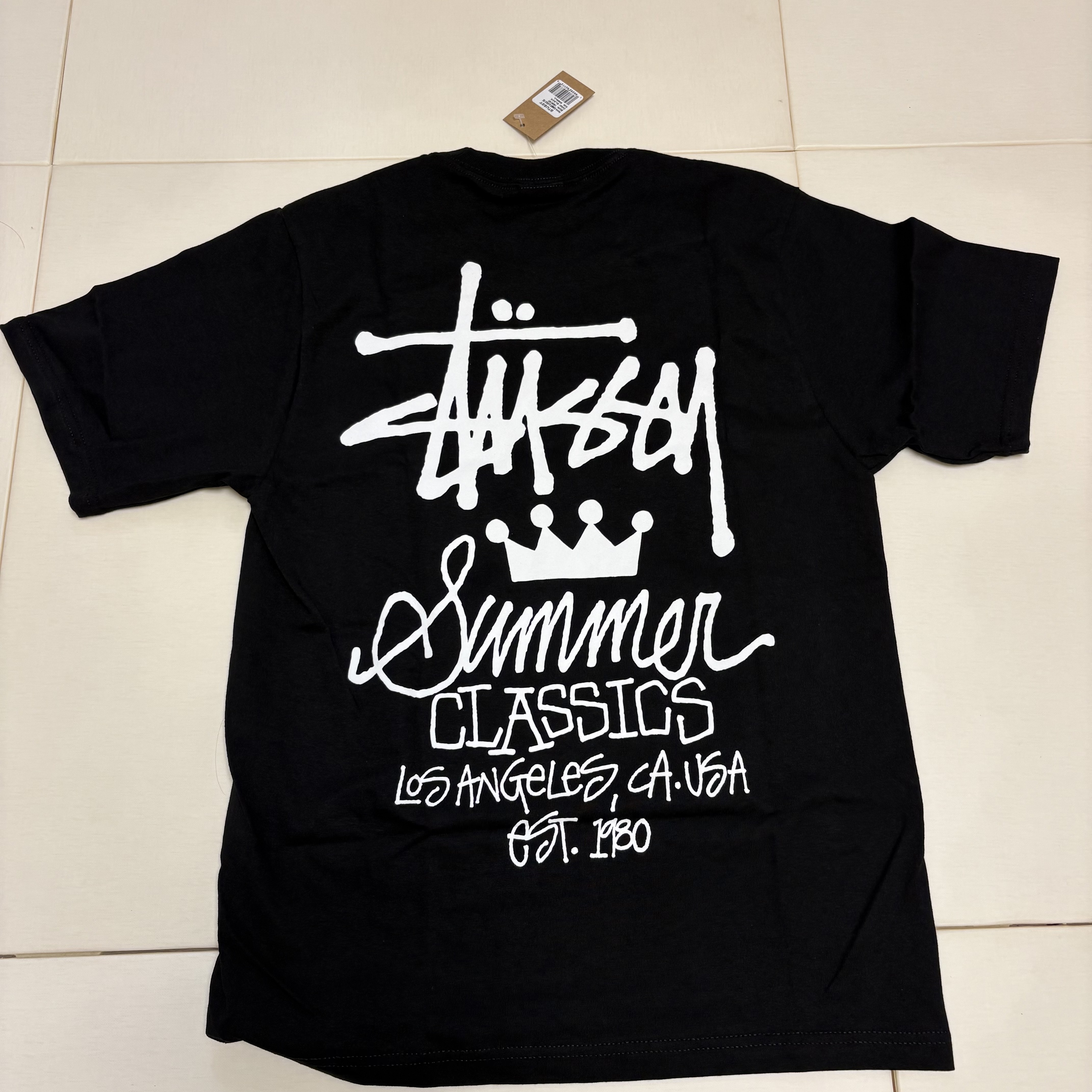 Stussy Summer Classics T-Shirt Black 착용 스타일 - 2