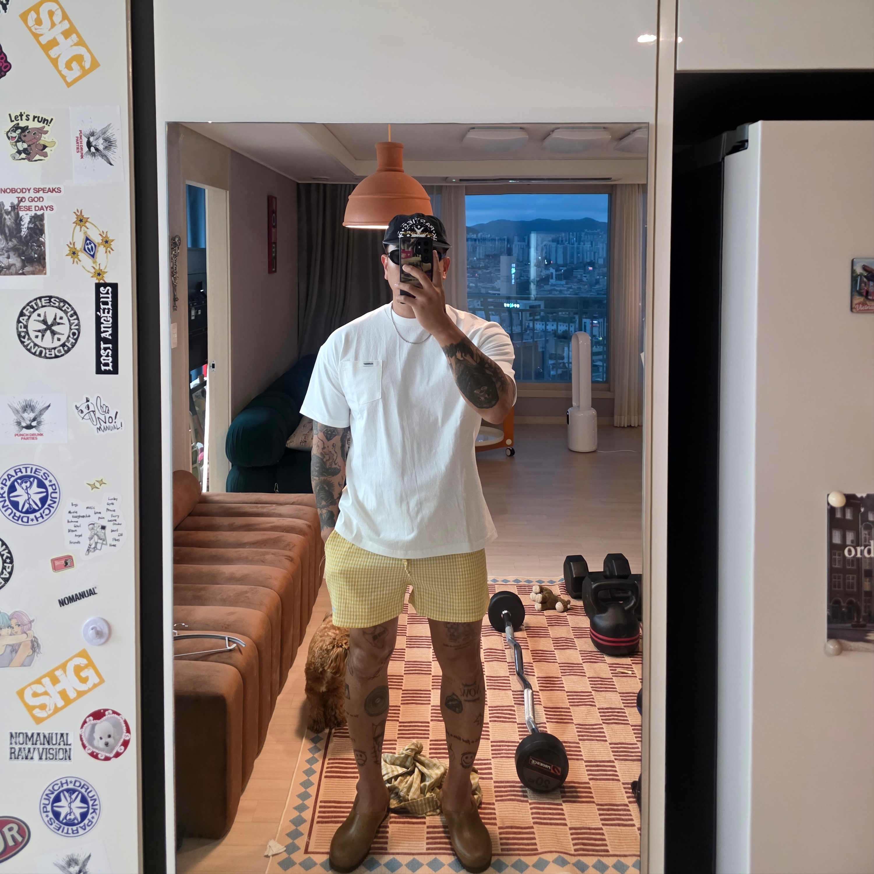 Punch Drunk Parties Spray 5 Panel Cap Black 착용 스타일