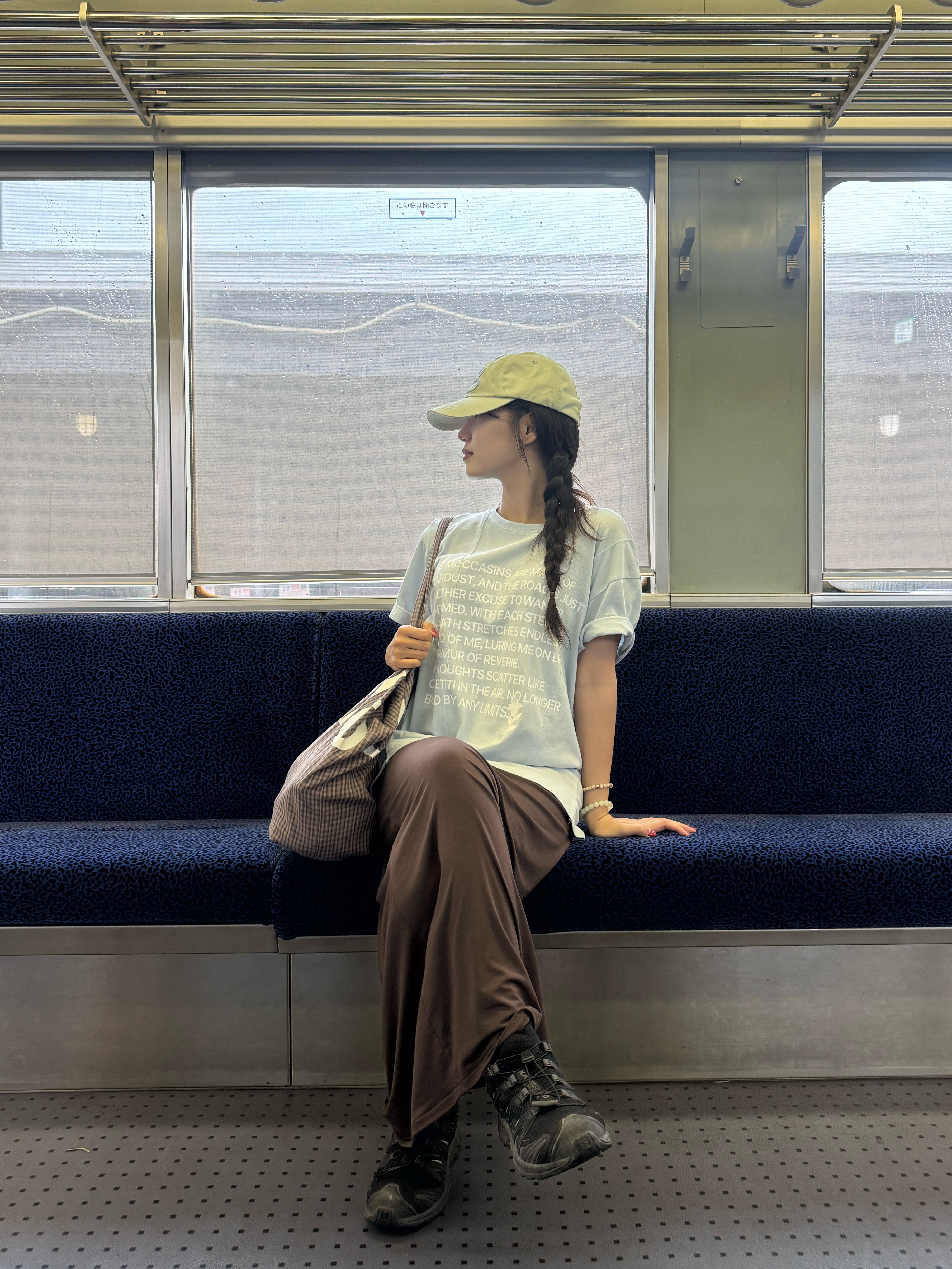 MILLO WOMEN Seam Line Archive T-Shirts Sky Blue, (W) Partimento PWC Folding Waist Jersey Maxi Skirt Dark Brown 착용 스타일 - 3