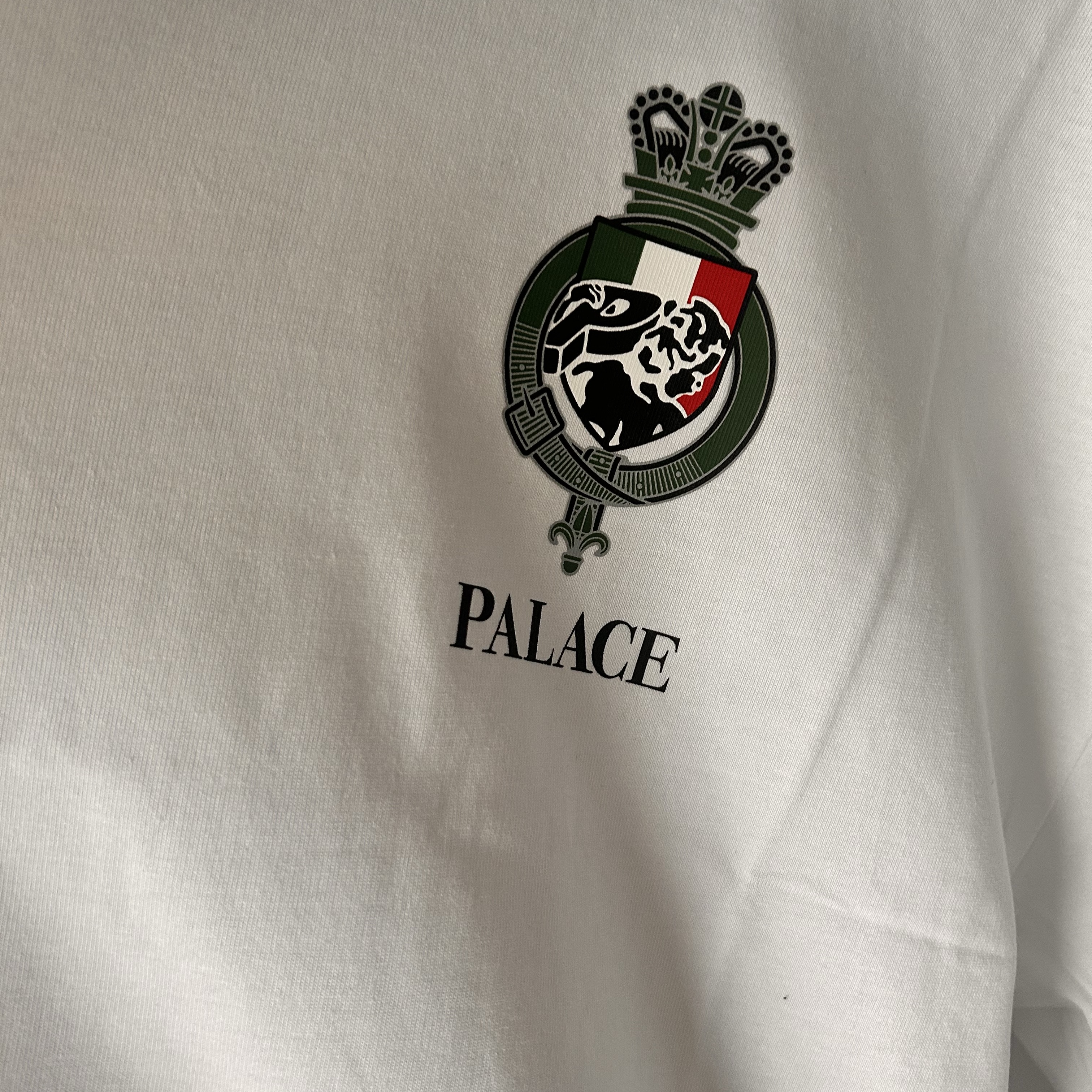 Palace Heavy Crest T-Shirt White - 26SS 착용 스타일 - 1