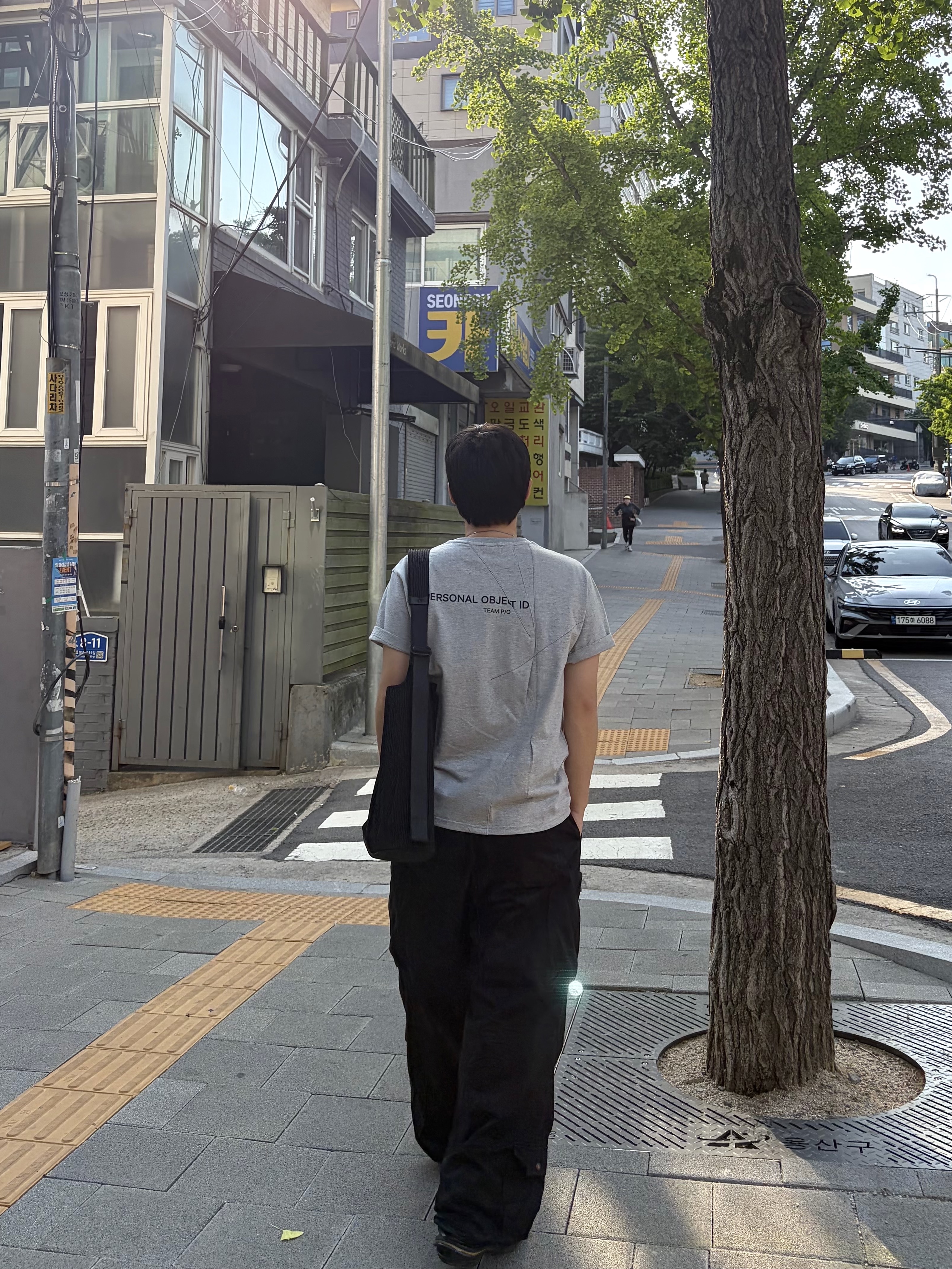 Hatchingroom Zip Cargo Work Pants Black 착용 스타일 - 3