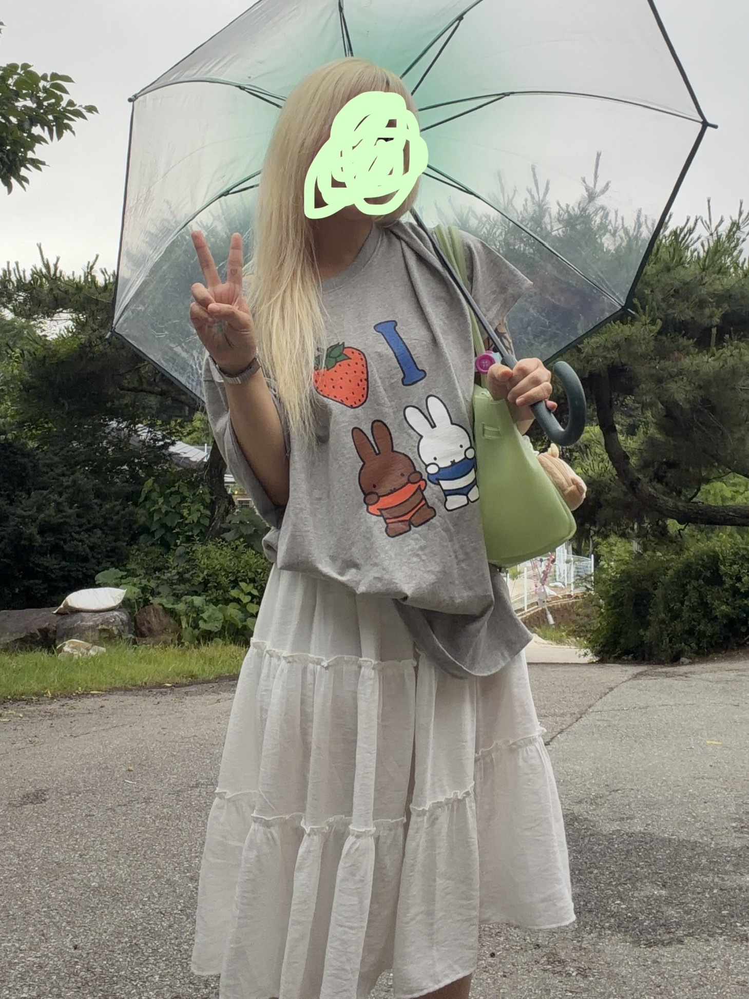 MILLO WOMEN x miffy I Love Miffy T-Shirt Melange Gray, ARCHIES Arch Support Flip Flops Black 착용 스타일 - 3