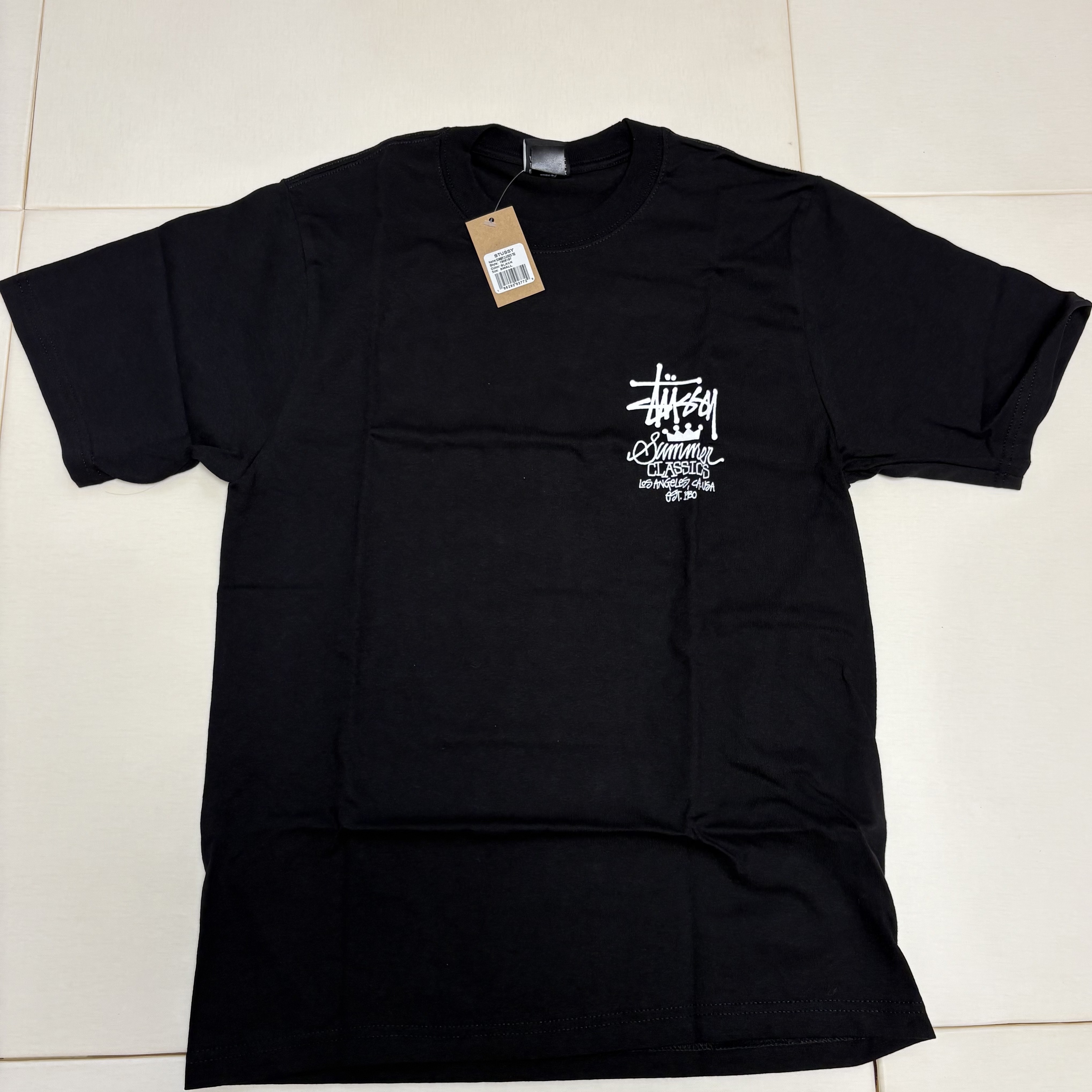 Stussy Summer Classics T-Shirt Black 착용 스타일 - 1