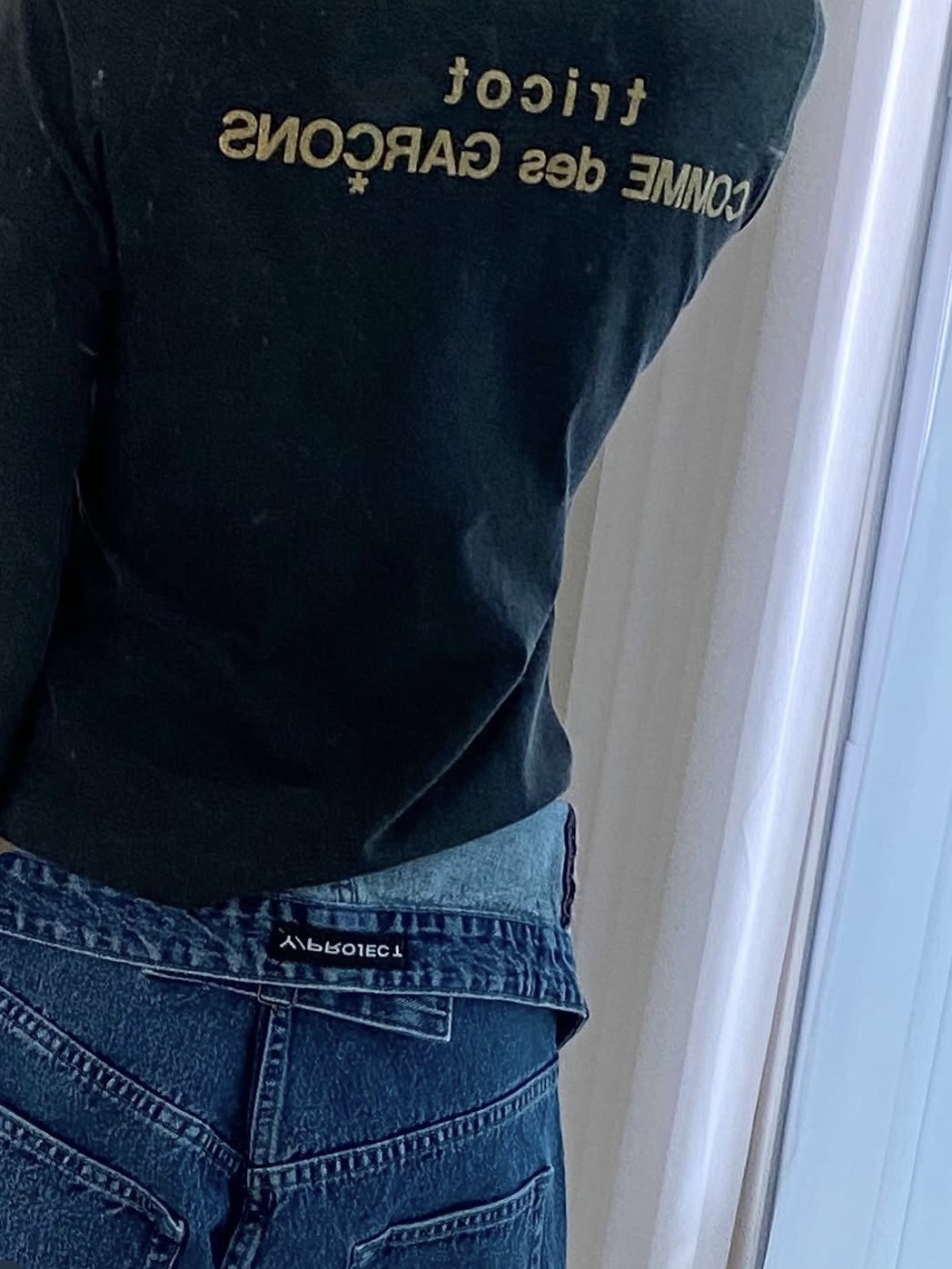 Y/Project Asymmetric Waist Jeans Heavy SW Blue - 23FW 착용 스타일 - 3