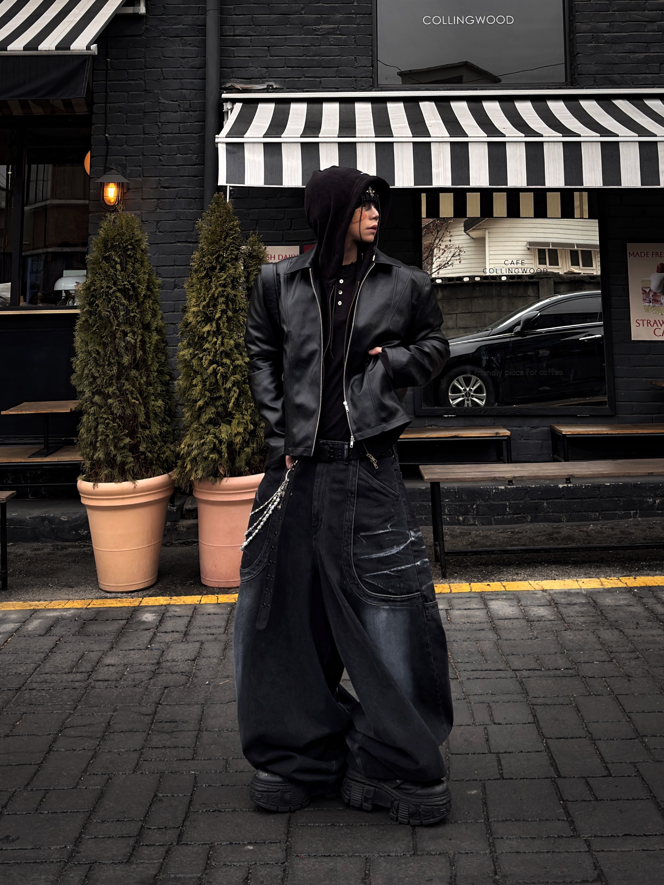 New Rock Nubuck Leather Ankle Boots M-285-C15 Blue, Our Legacy Ladon Leather Keychain Black 착용 스타일 - 6