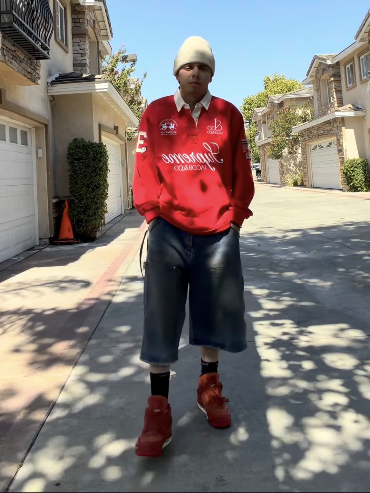 Supreme x La Martina x Jacob & Co Rugby Red - 26SS 착용 스타일 - 2