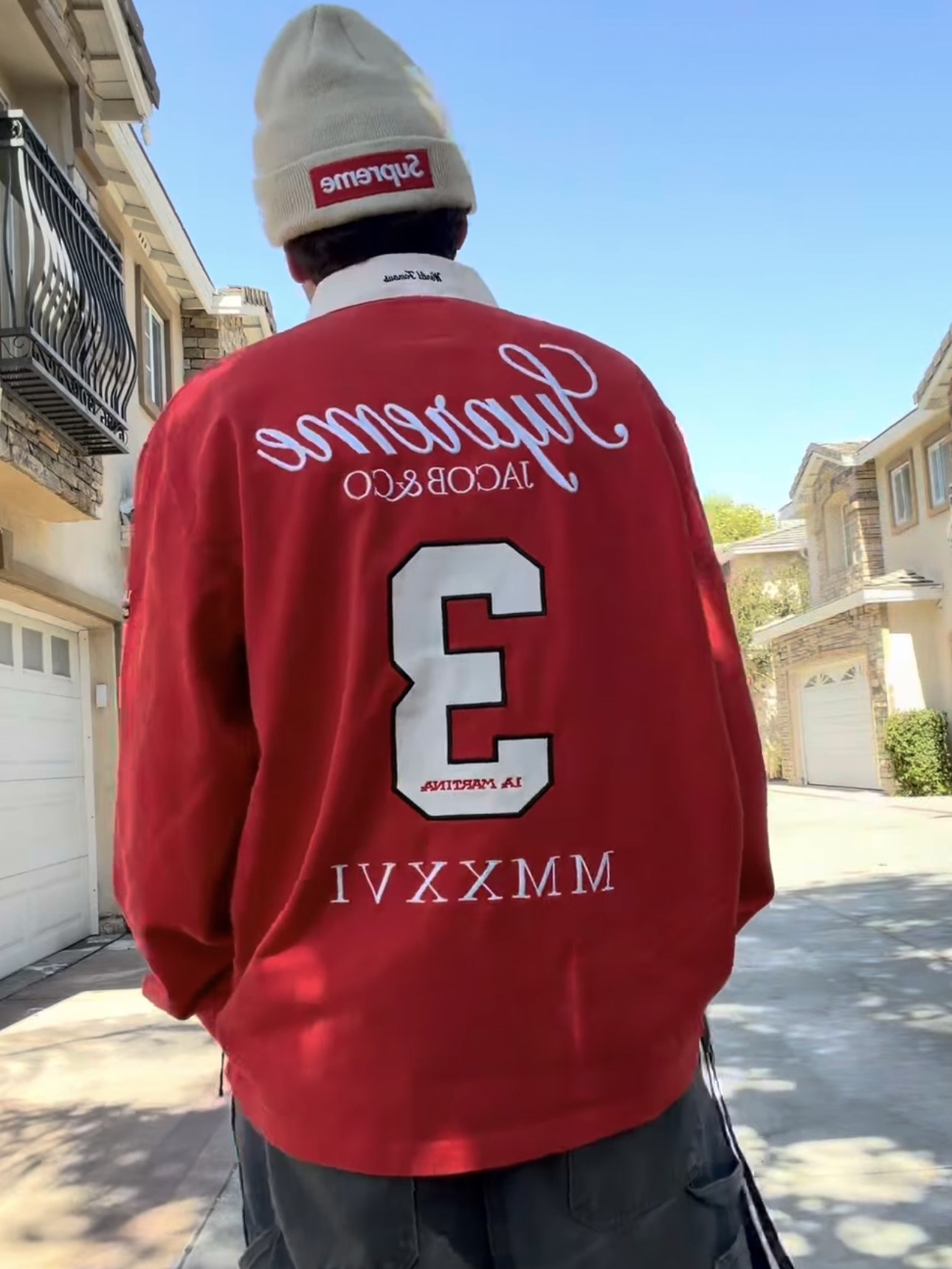 Supreme x La Martina x Jacob & Co Rugby Red - 26SS 착용 스타일 - 3