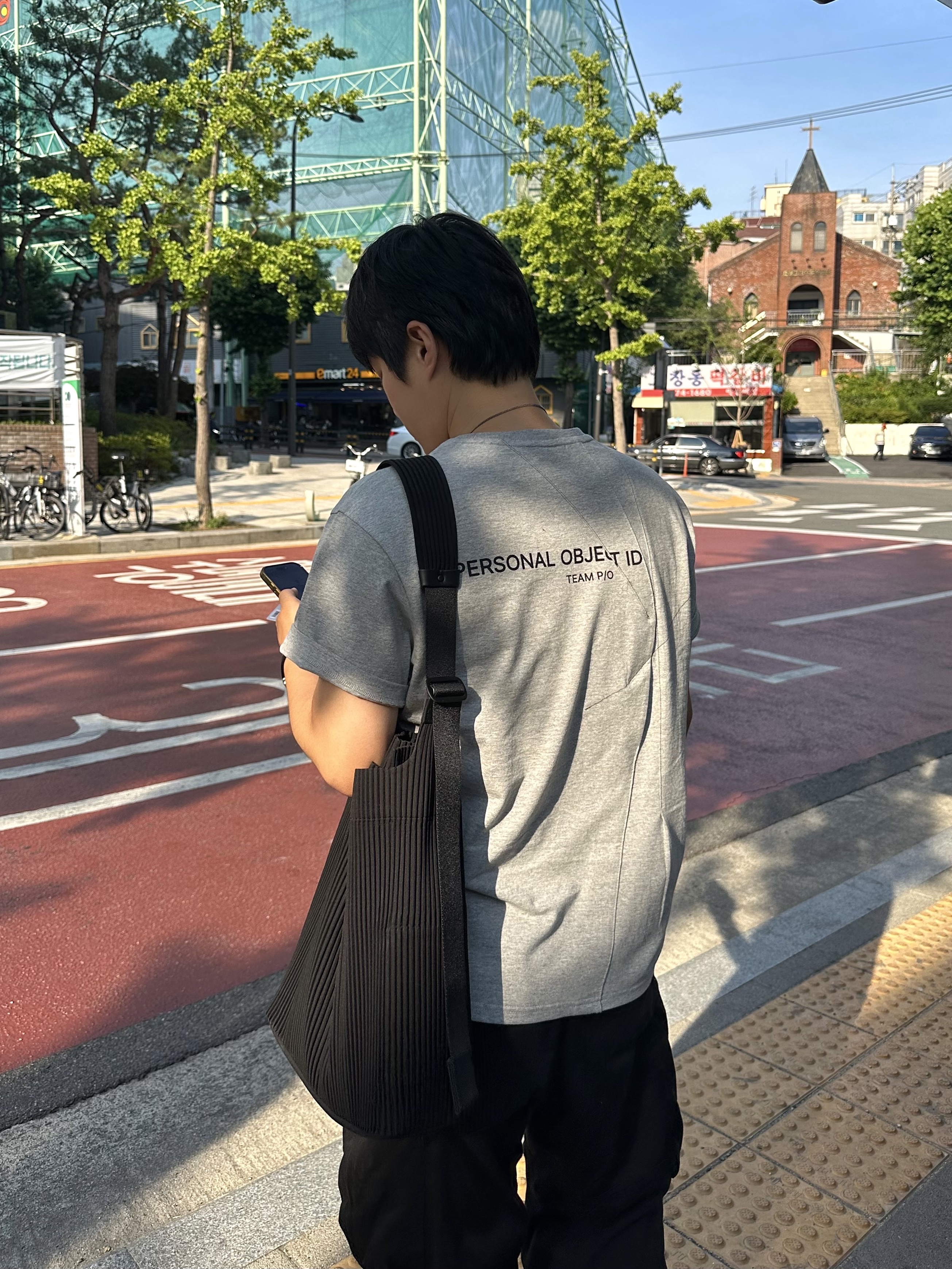 Hatchingroom Zip Cargo Work Pants Black 착용 스타일 - 2