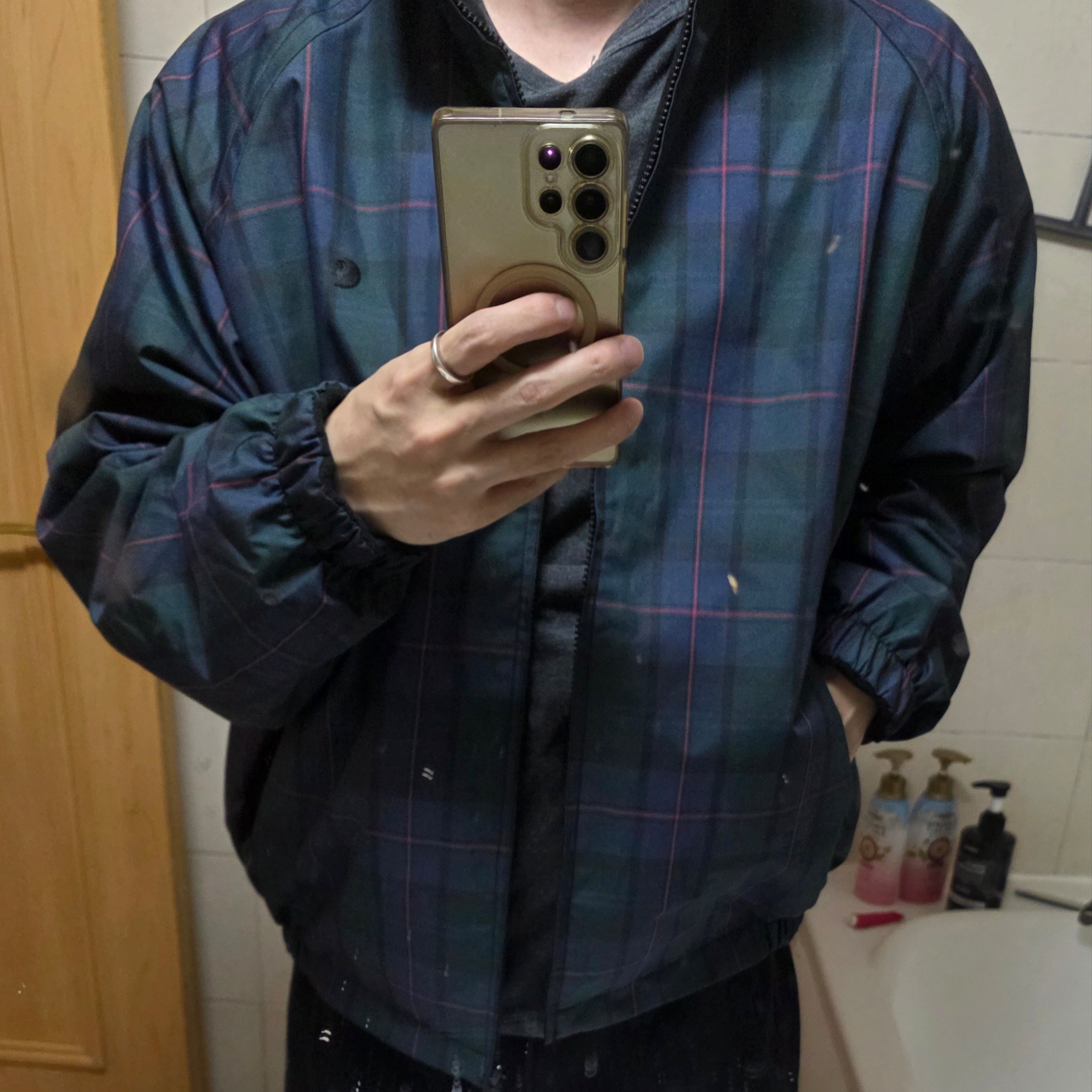 Carhartt WIP Reversible Planer Jacket Air Force Blue Black 착용 스타일