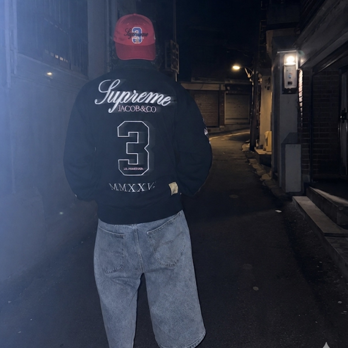 Supreme x La Martina x Jacob & Co Zip Up Sweatshirt Navy - 26SS, Supreme x La Martina x Jacob & Co 6-Panel Red - 26SS 착용 스타일