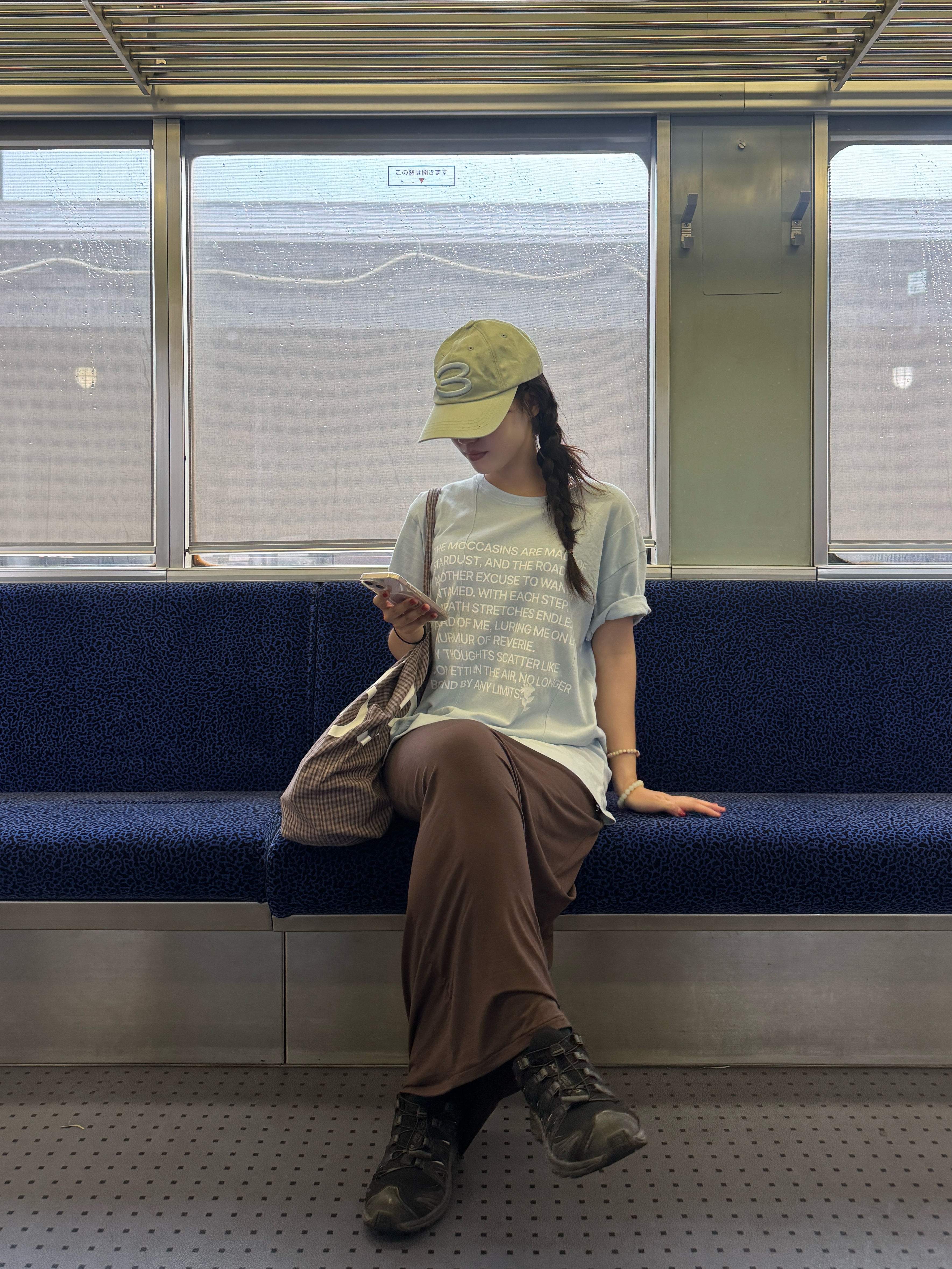 MILLO WOMEN Seam Line Archive T-Shirts Sky Blue, (W) Partimento PWC Folding Waist Jersey Maxi Skirt Dark Brown 착용 스타일 - 2