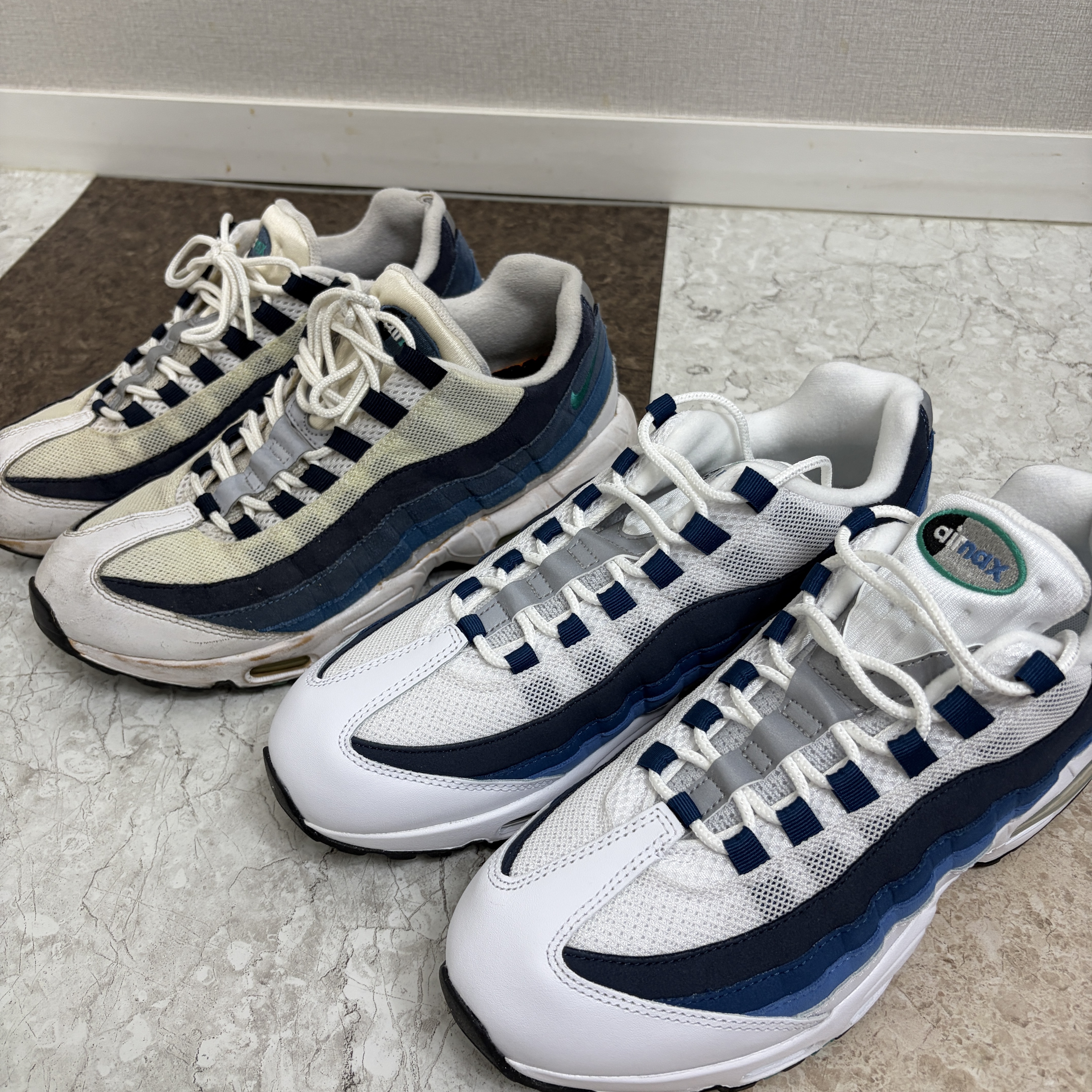 Nike Air Max 95 Big Bubble White Emerald Green 착용 스타일