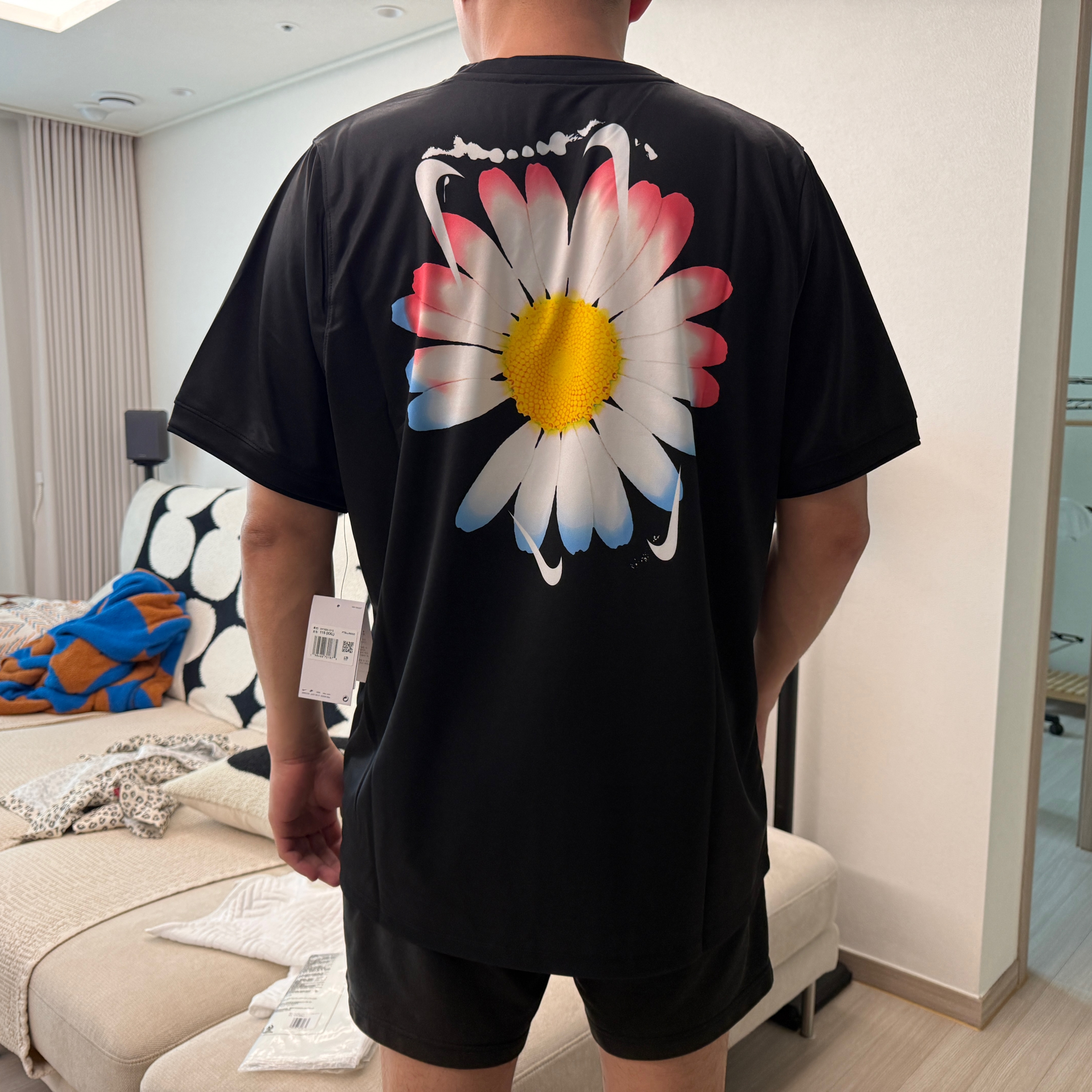 Nike x Peaceminusone Korea Academy Pro Short-Sleeve Football Top Black White 착용 스타일 - 2