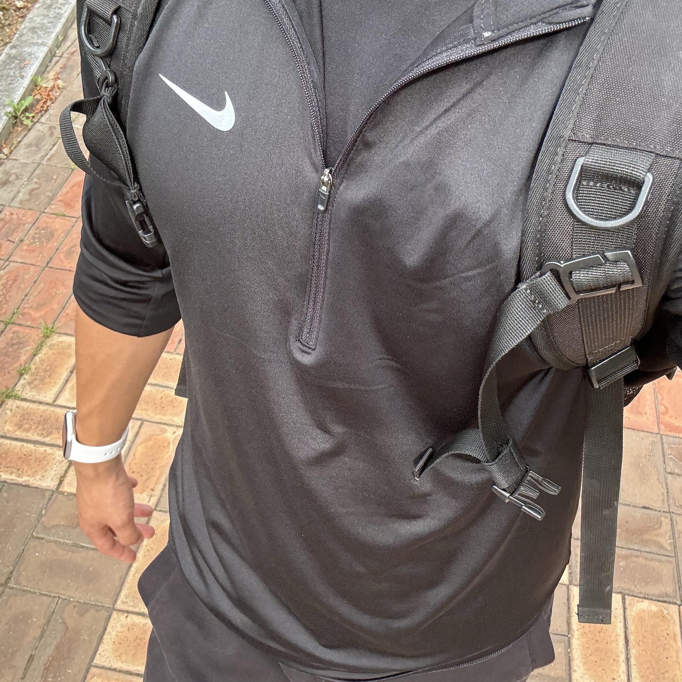 Nike Stride Dri-Fit 1/4 Zip Running Top Black- Asia 착용 스타일