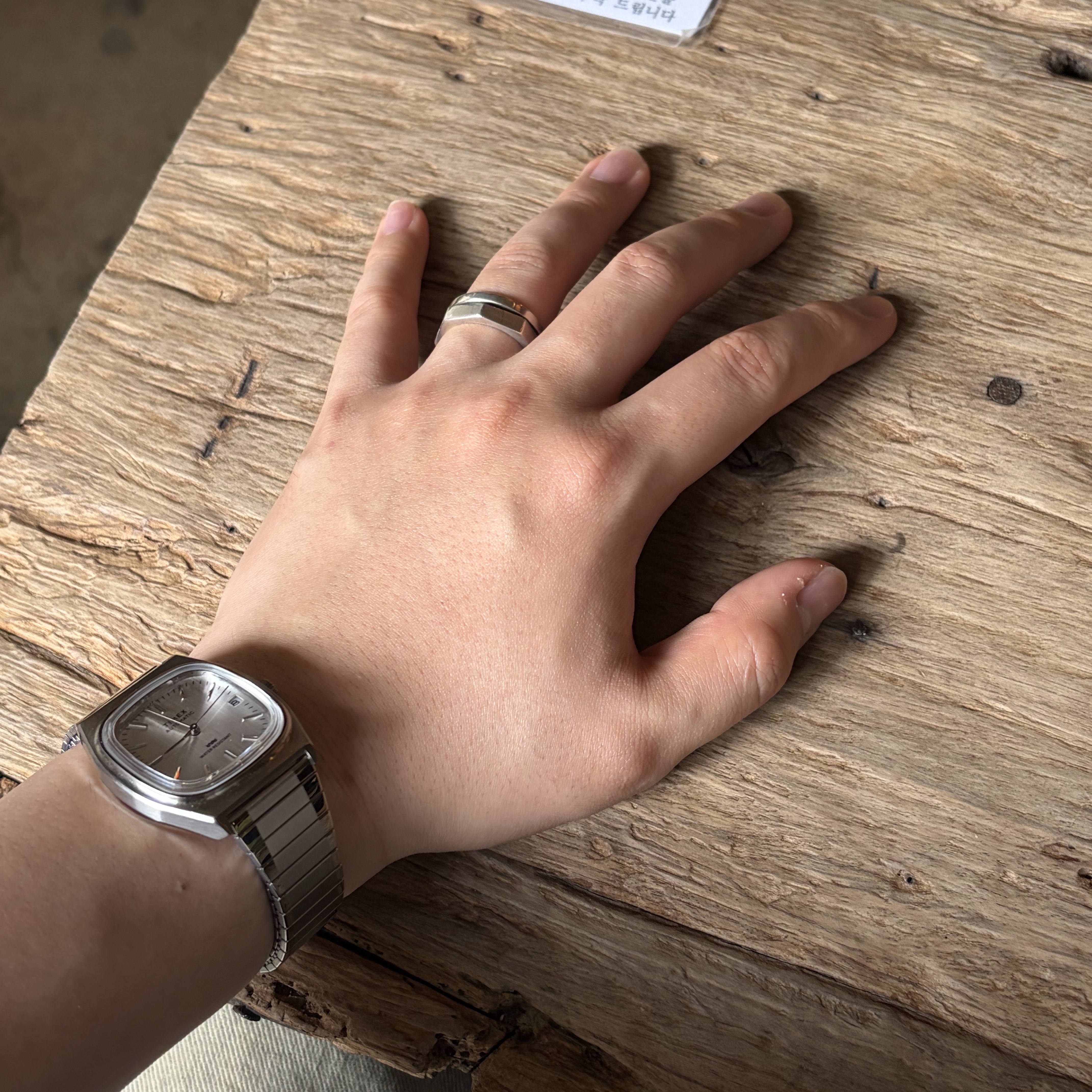 Timex Automatic 1983E 34mm Stainless Steel Silver Tone 착용 스타일