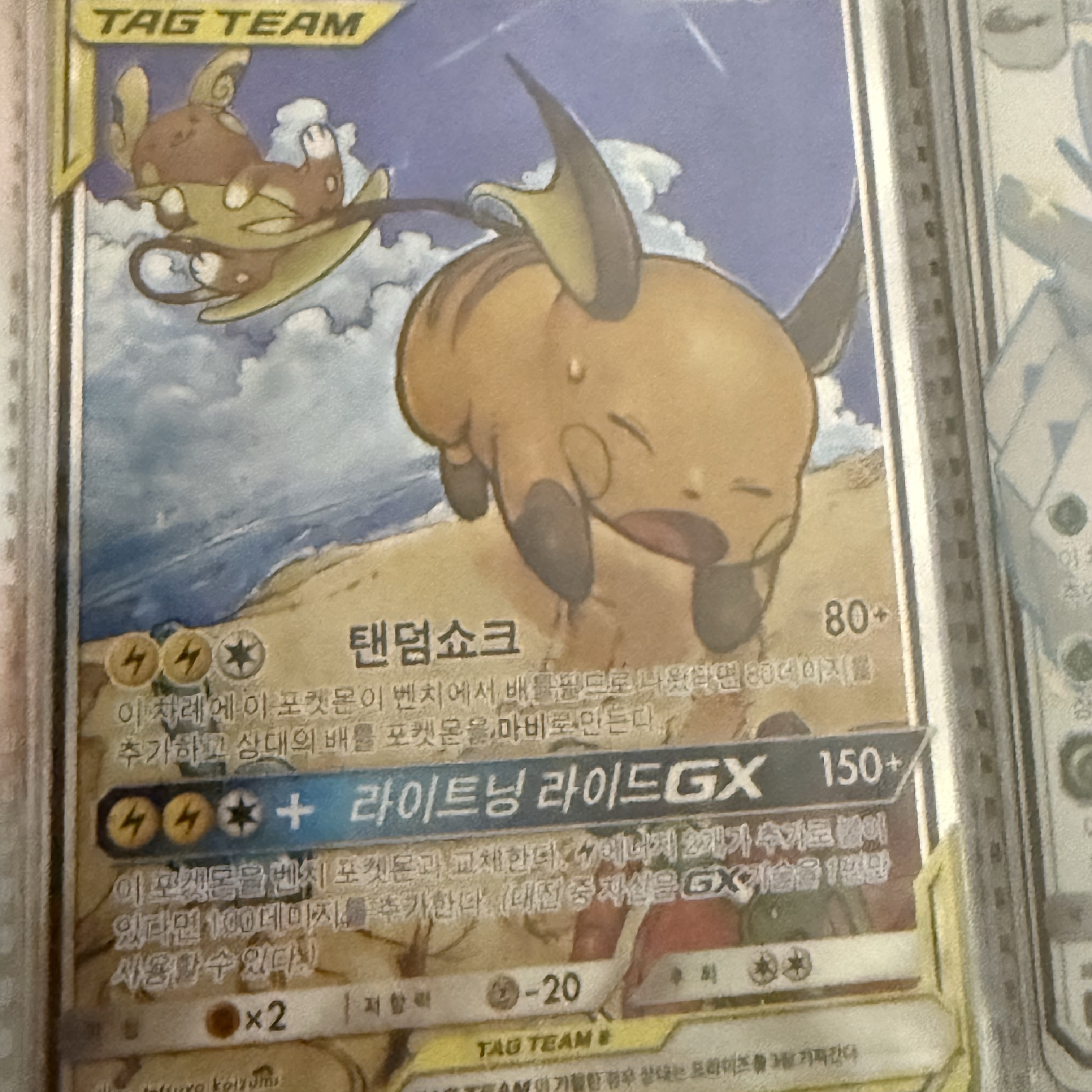 Pokemon TCG Raichu＆Alolan Raichu GX SR GG End (Korean Ver.) 착용 스타일