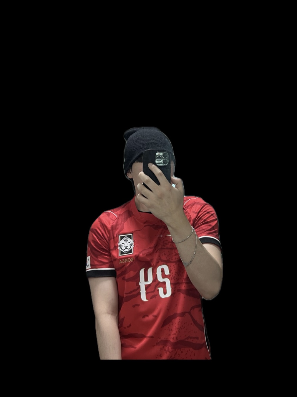 Nike Korea 2026 Stadium Home Dri-Fit Soccer Replica Jersey Global Red Black (Non Marking Ver.) 착용 스타일 - 1
