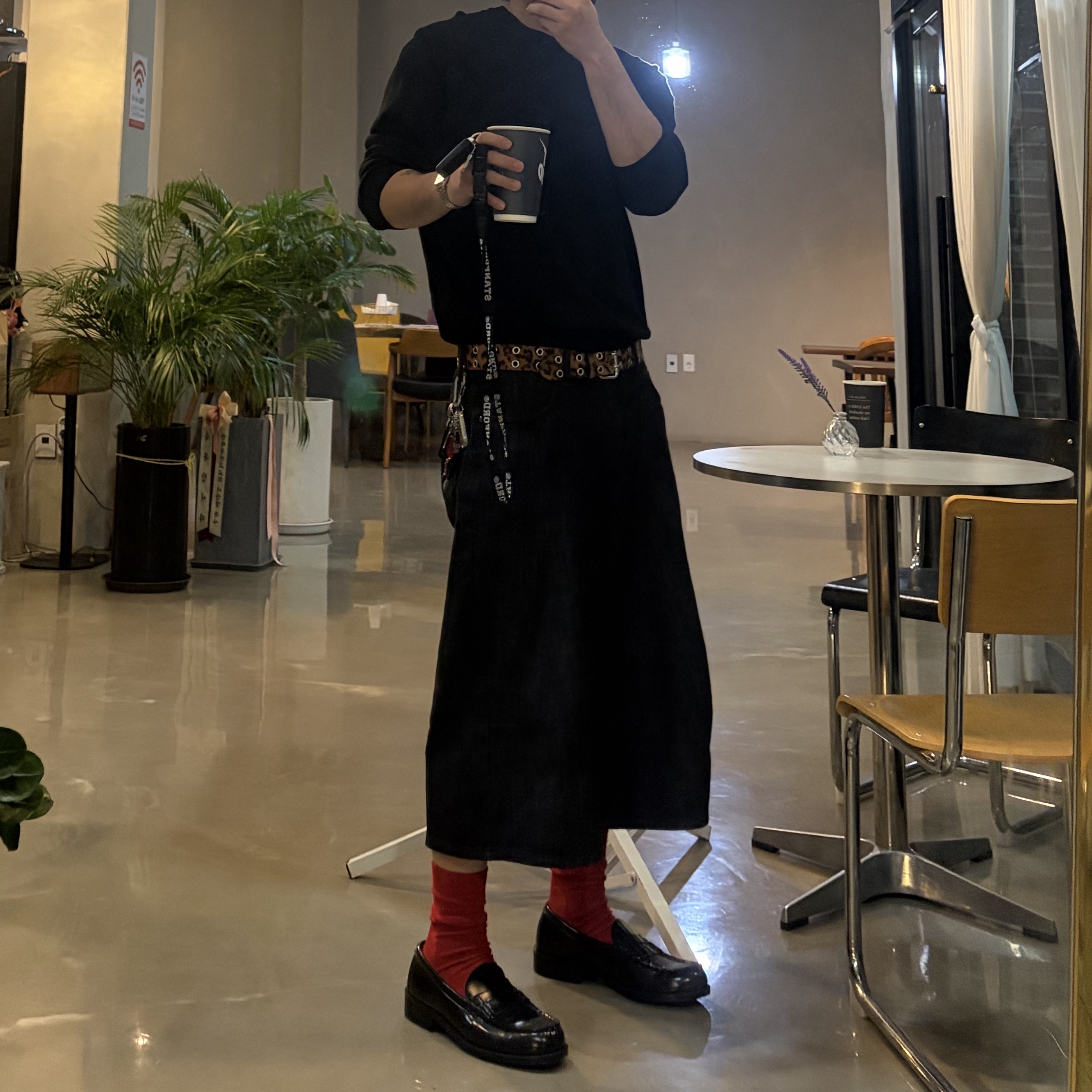 Haruta HS-4514 Penny Loafer Black 착용 스타일