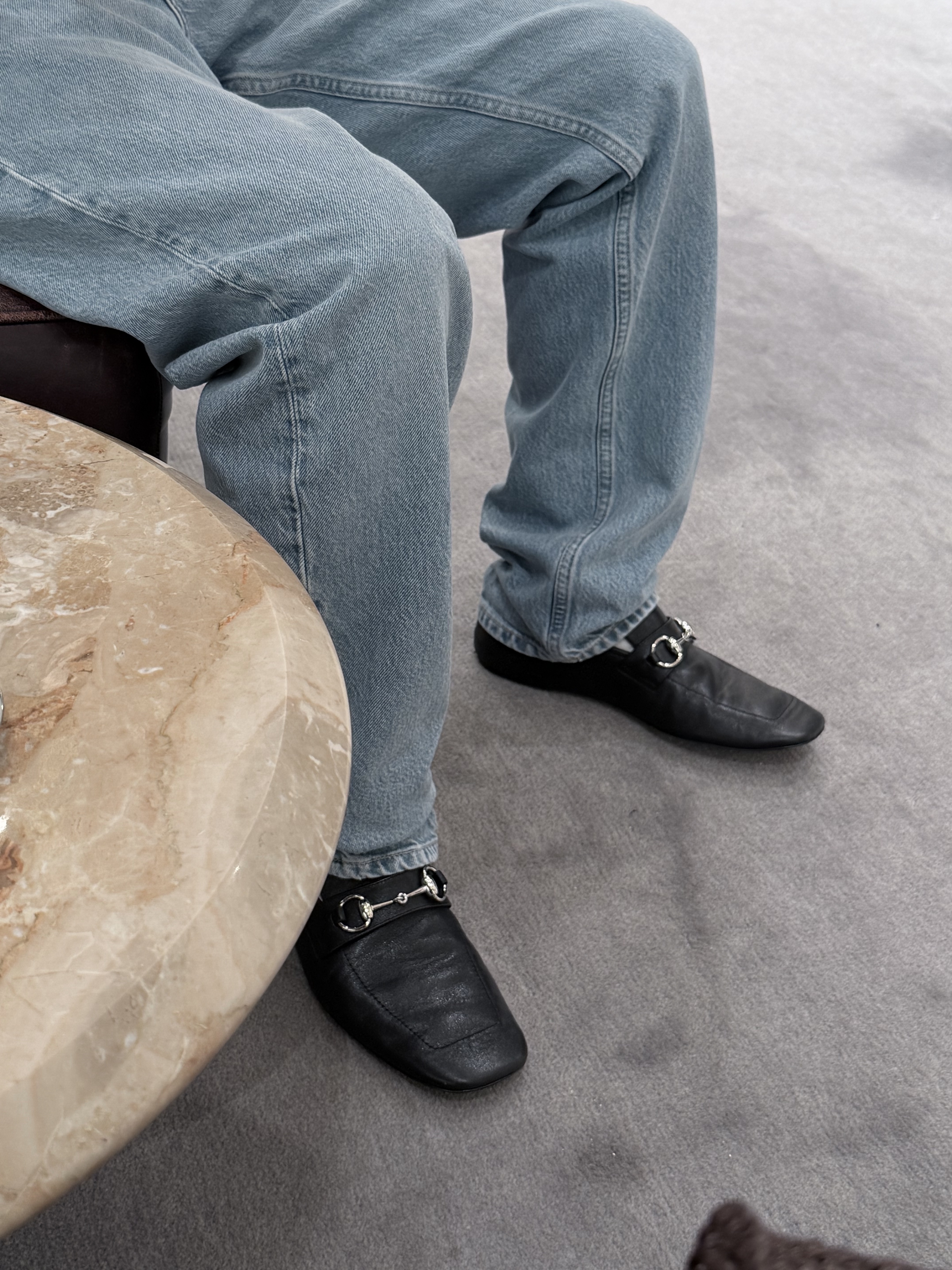 Saint Mxxxxxx x Denim Tears Reversible Sukajan Jacket Green Black - 22SS, Gucci Loafer With Horsebit Black 착용 스타일 - 2