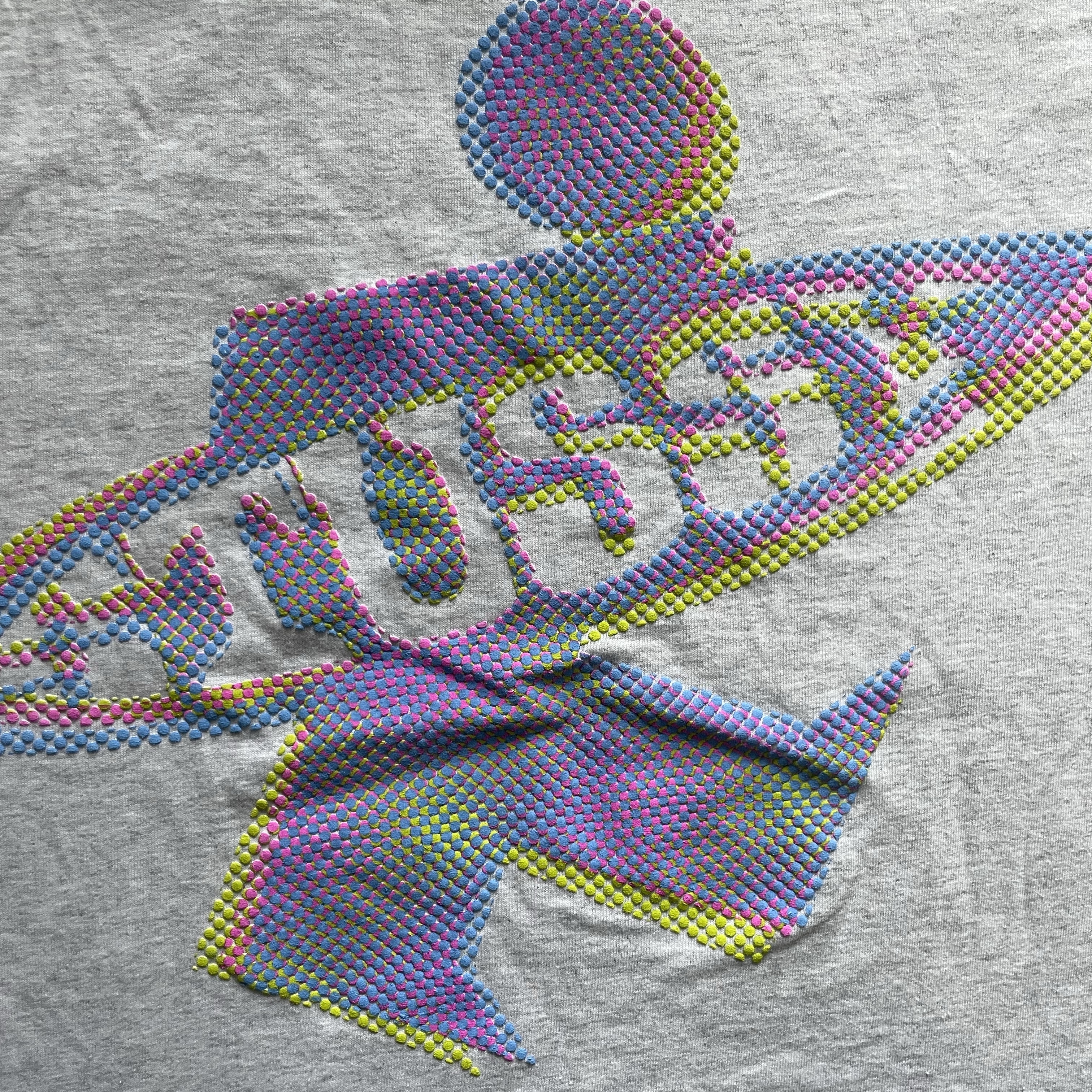 Stussy Dot Surf Puff Print T-Shirt White, Stussy Dot Surf Puff Print T-Shirt Ash Heather 착용 스타일 - 2