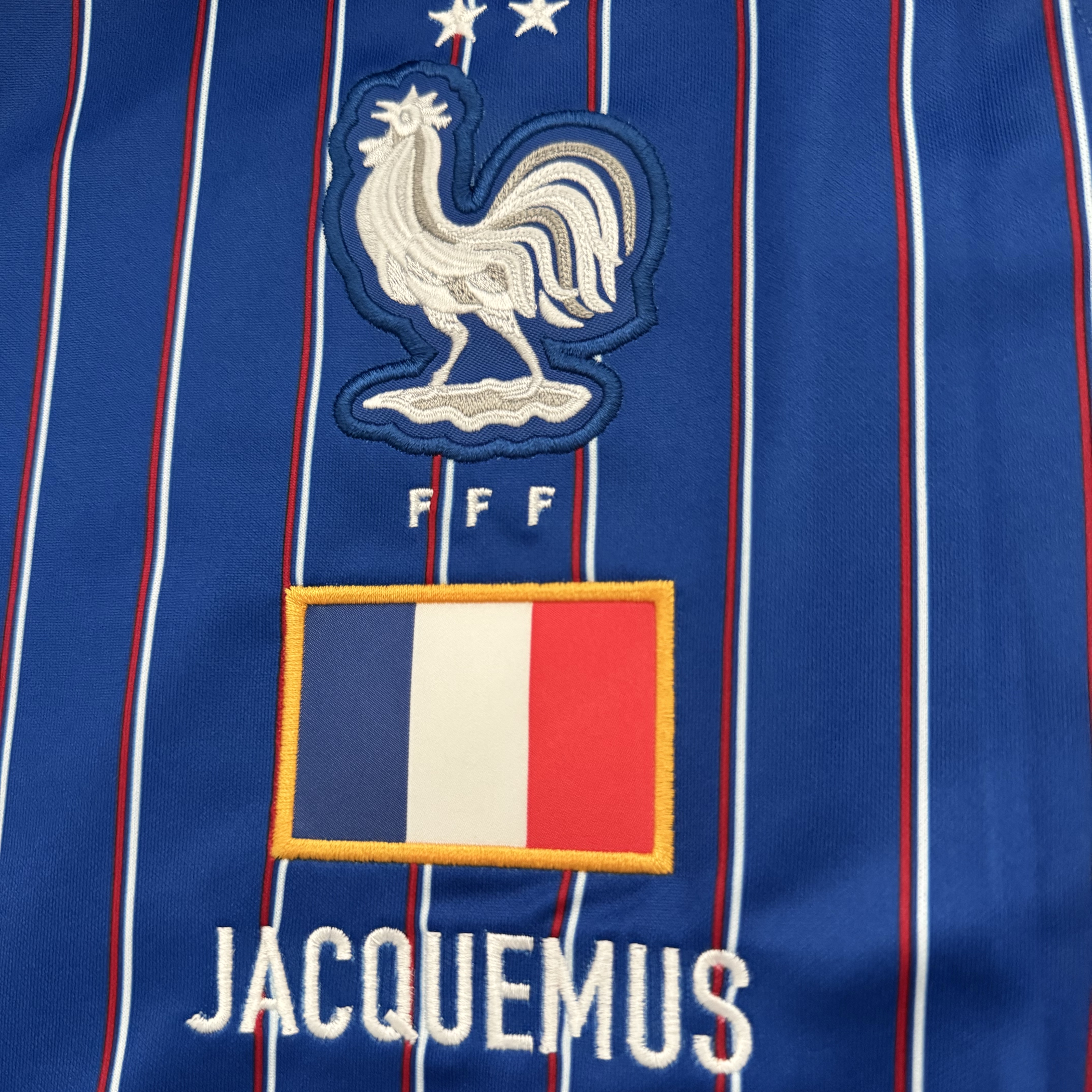 Nike x Jacquemus France Dri-Fit Short-Sleeve Top Game Royal University Red White (IH1674-480) 착용 스타일