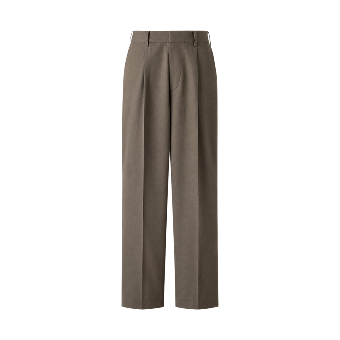 484662-34 Uniqlo C Tuck Wide Tapered Pants Brown