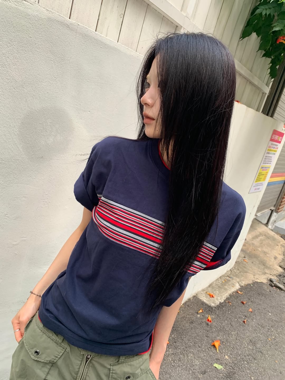 SPORT CHAMBER Spectrum T-shirt NAVY 착용 스타일 - 2