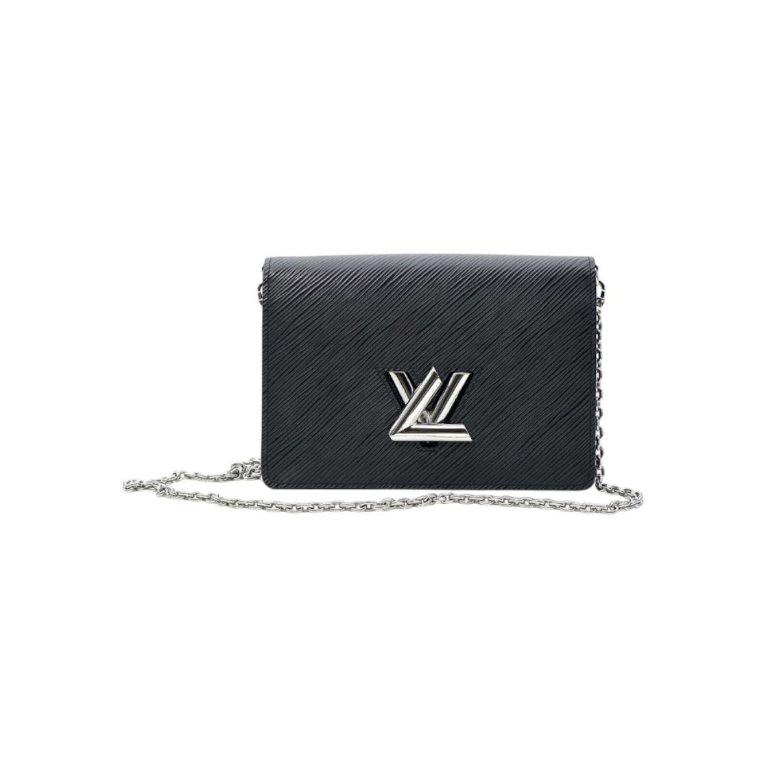 ITW854A6NV2J Louis Vuitton Black Epi Leather Twist Belt Chain Crossbody Bag