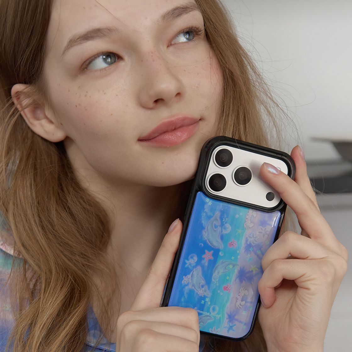 뮤즈무드 돌핀 비치 에폭시 휴대폰 케이스(Musemood Dolphin Beach Epoxy Phone Case) - 2