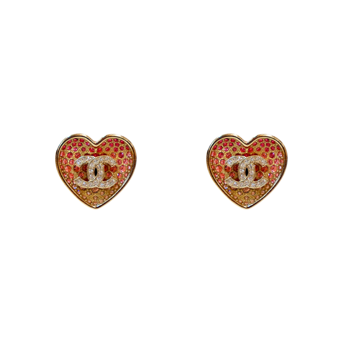 ITHRMPL39GMI Chanel Gradient Heart Earrings